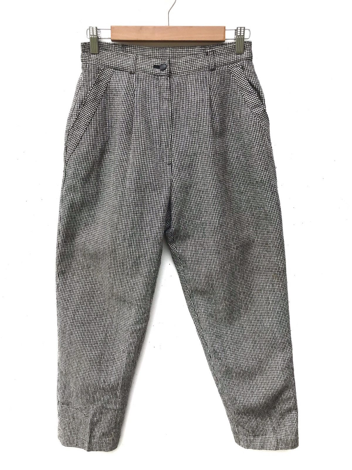 Handmade × Japanese Brand Japanese Brand York Reine Wool Houndstooth Checkered Pants Size US 26 / EU 42 - 1 Thumbnail