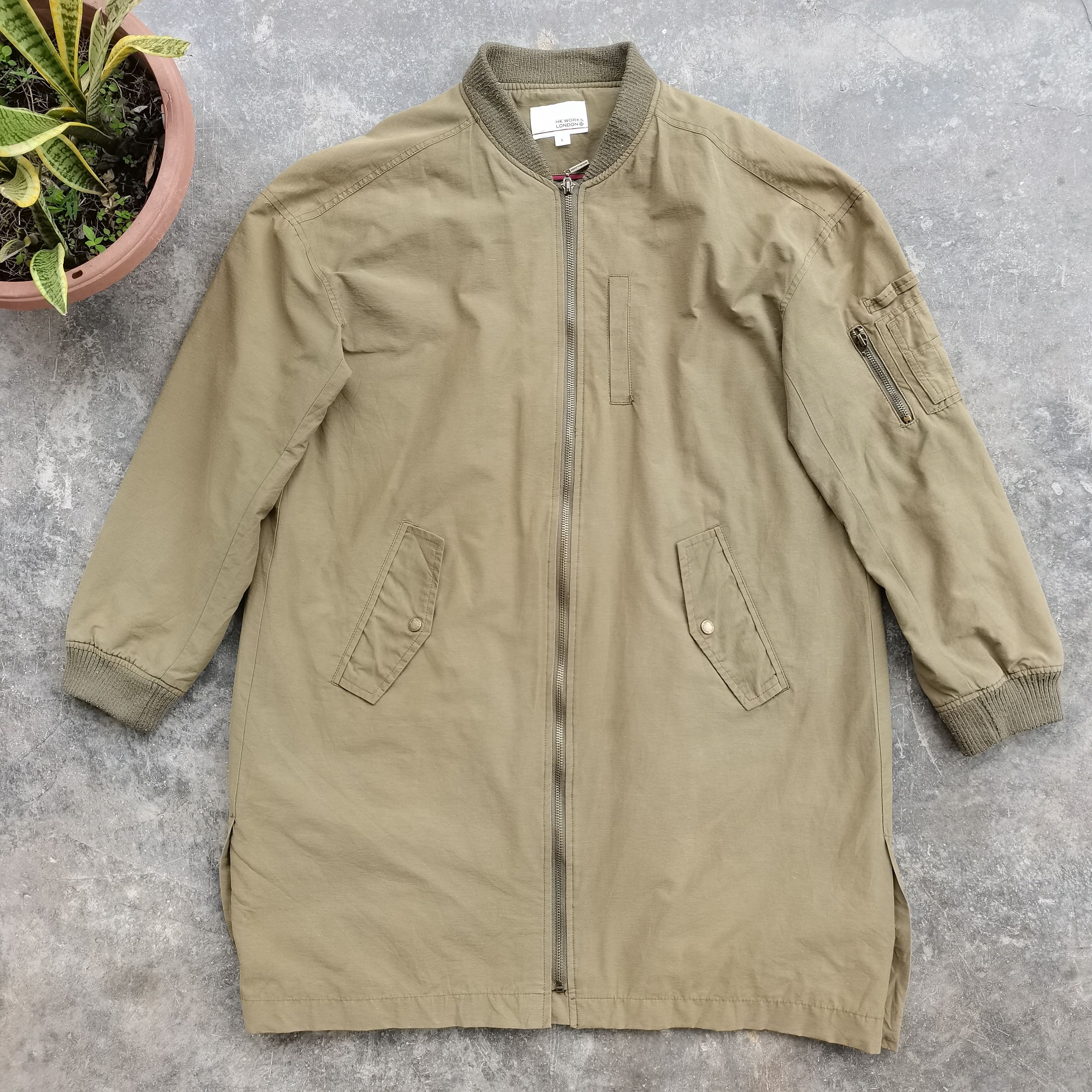 image of Bomber Jacket x Vintage Steals Vintage Hk Works London Bomber Long Jacket in All Nude (Size Large)