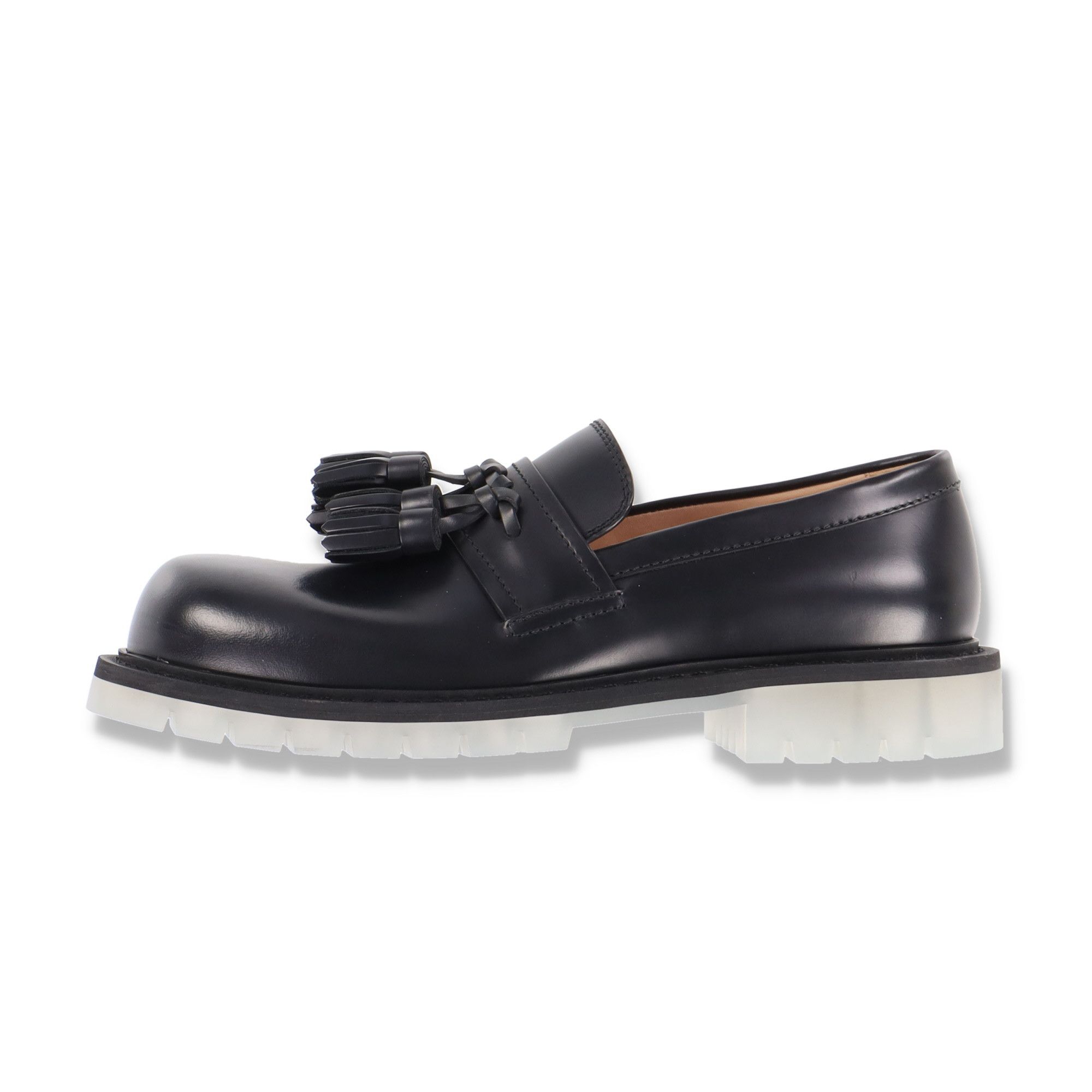 image of Bottega Veneta Black Bv Stilt Tasselled Leather Shoes, Men's (Size 9)