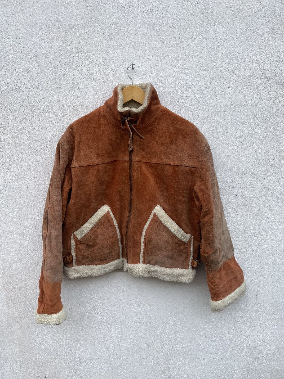 Vintage Vintage designer leather sherpa jacket Size US L / EU 52-54 / 3 - 1 Thumbnail