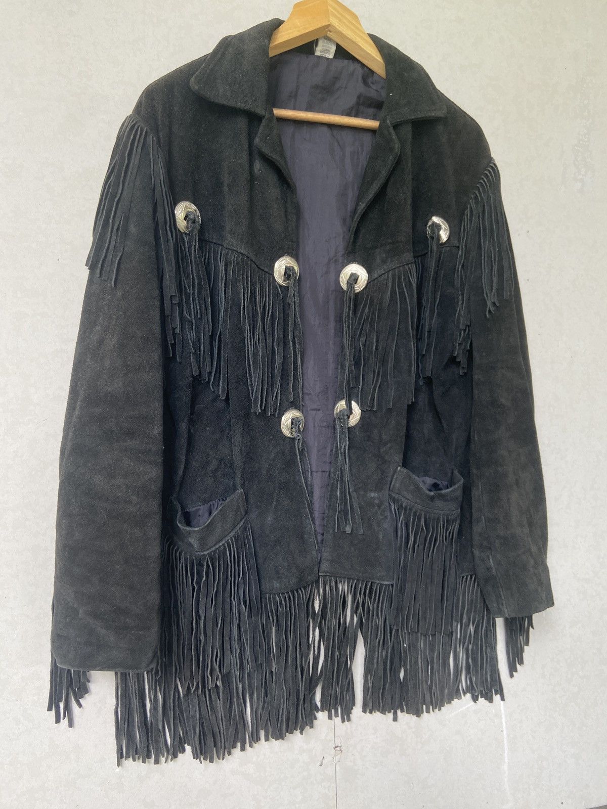 Cowboy Equipment × Vintage Vintage Real Suede Fringe Western Leather Jacket Made in UK Size US M / EU 48-50 / 2 - 3 Thumbnail