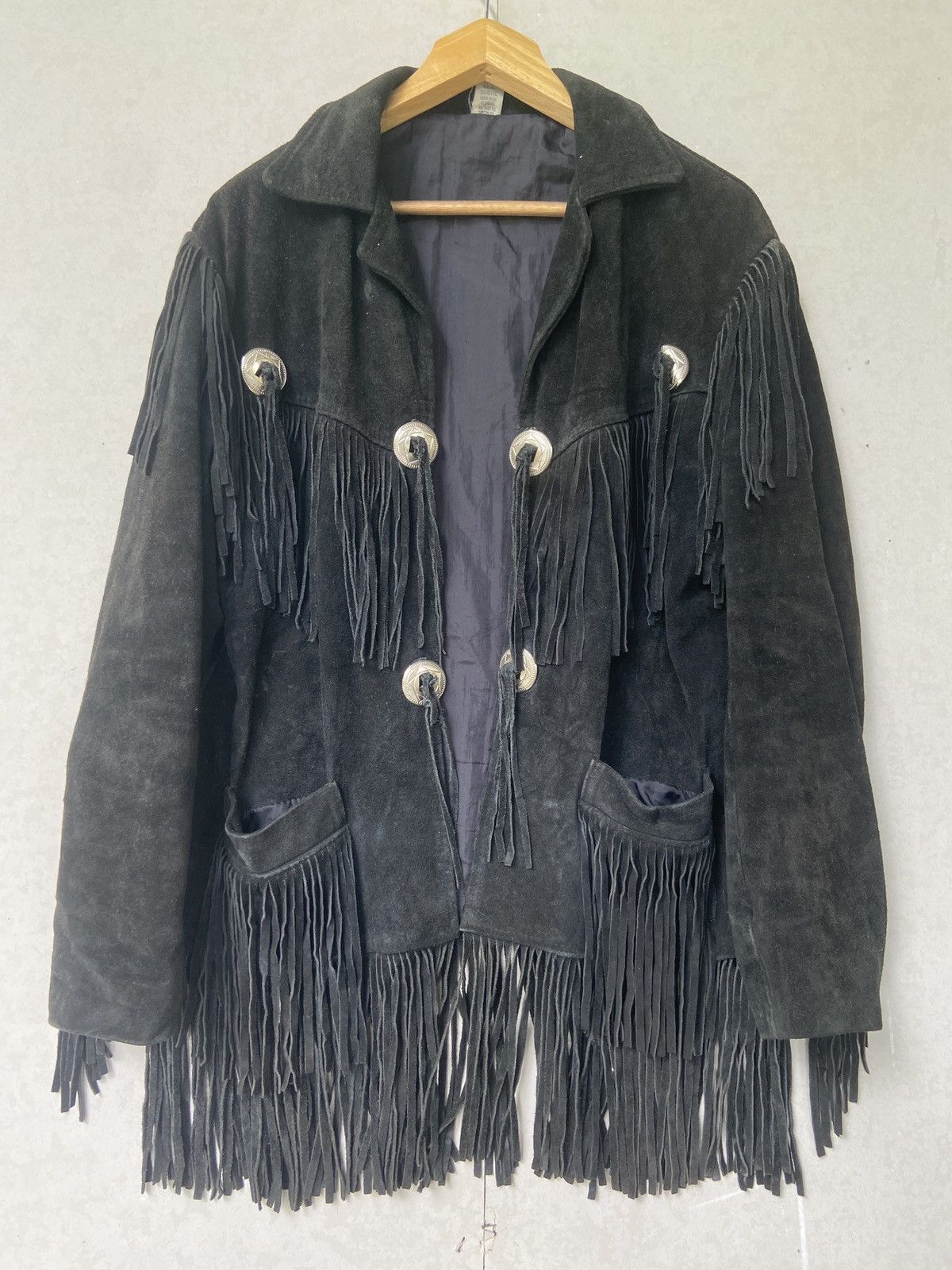 Cowboy Equipment × Vintage Vintage Real Suede Fringe Western Leather Jacket Made in UK Size US M / EU 48-50 / 2 - 1 Thumbnail