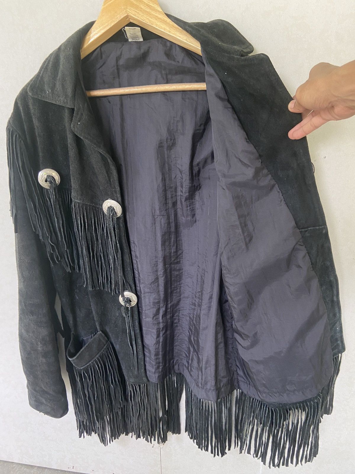 Cowboy Equipment × Vintage Vintage Real Suede Fringe Western Leather Jacket Made in UK Size US M / EU 48-50 / 2 - 6 Thumbnail