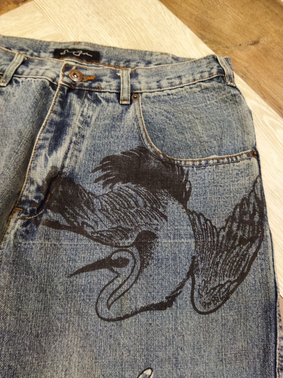 Vintage Sean John Sukajan Dragon Painted Baggy Jeans