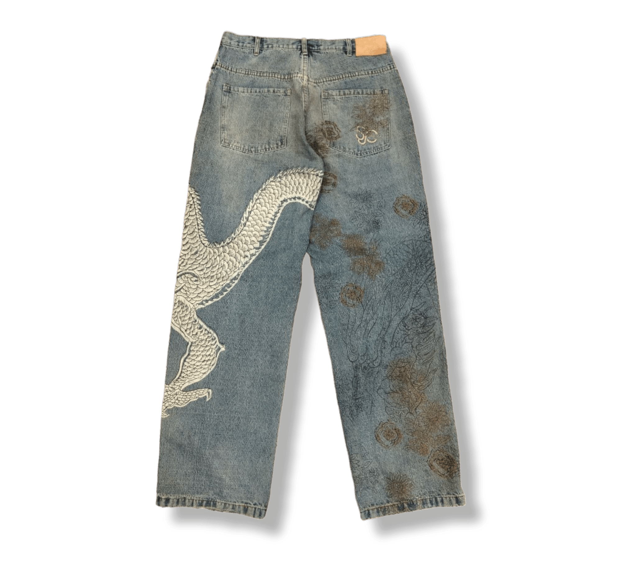 Vintage Sean John Sukajan Dragon Painted Baggy Jeans