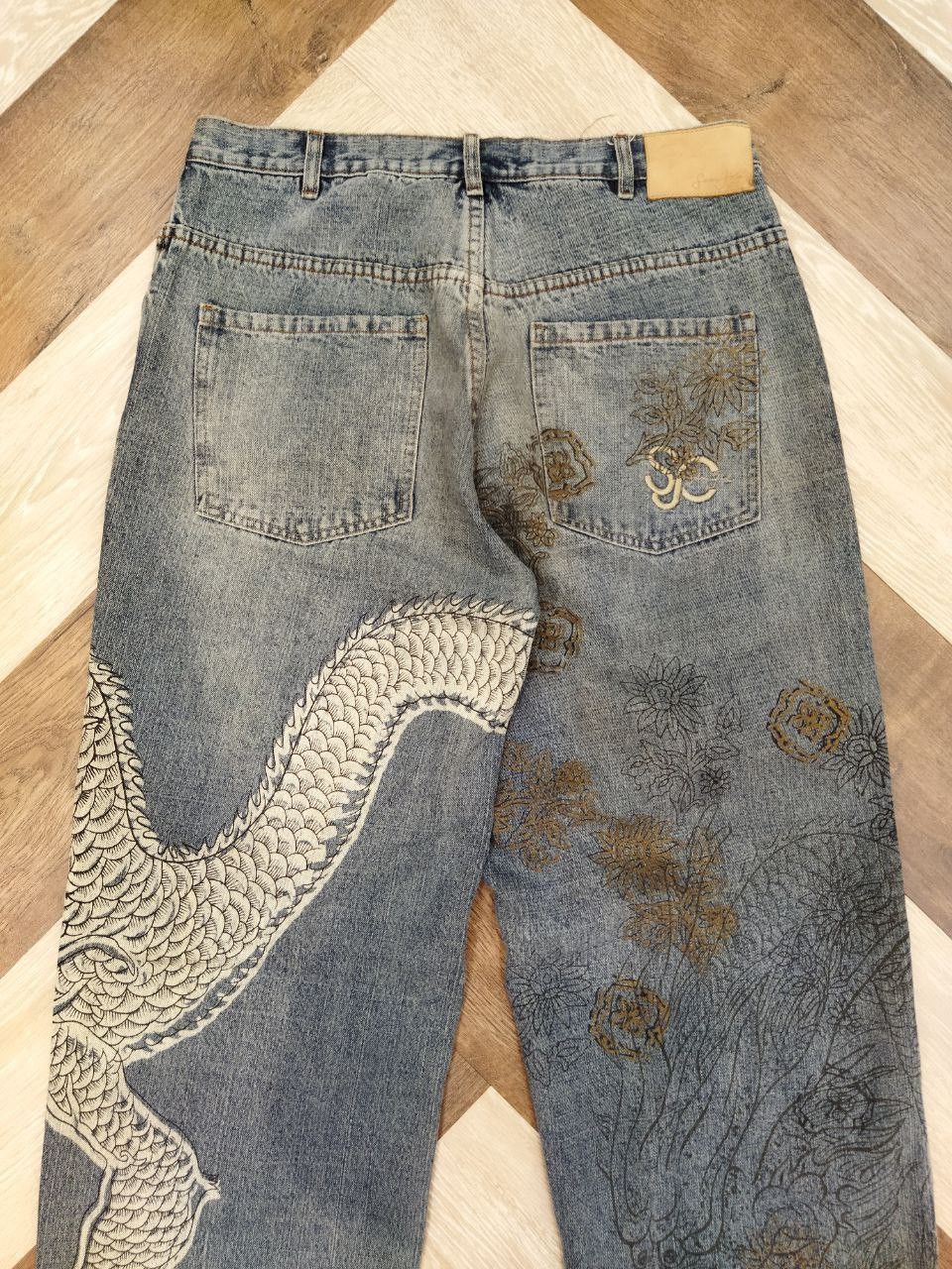 Vintage Sean John Sukajan Dragon Painted Baggy Jeans