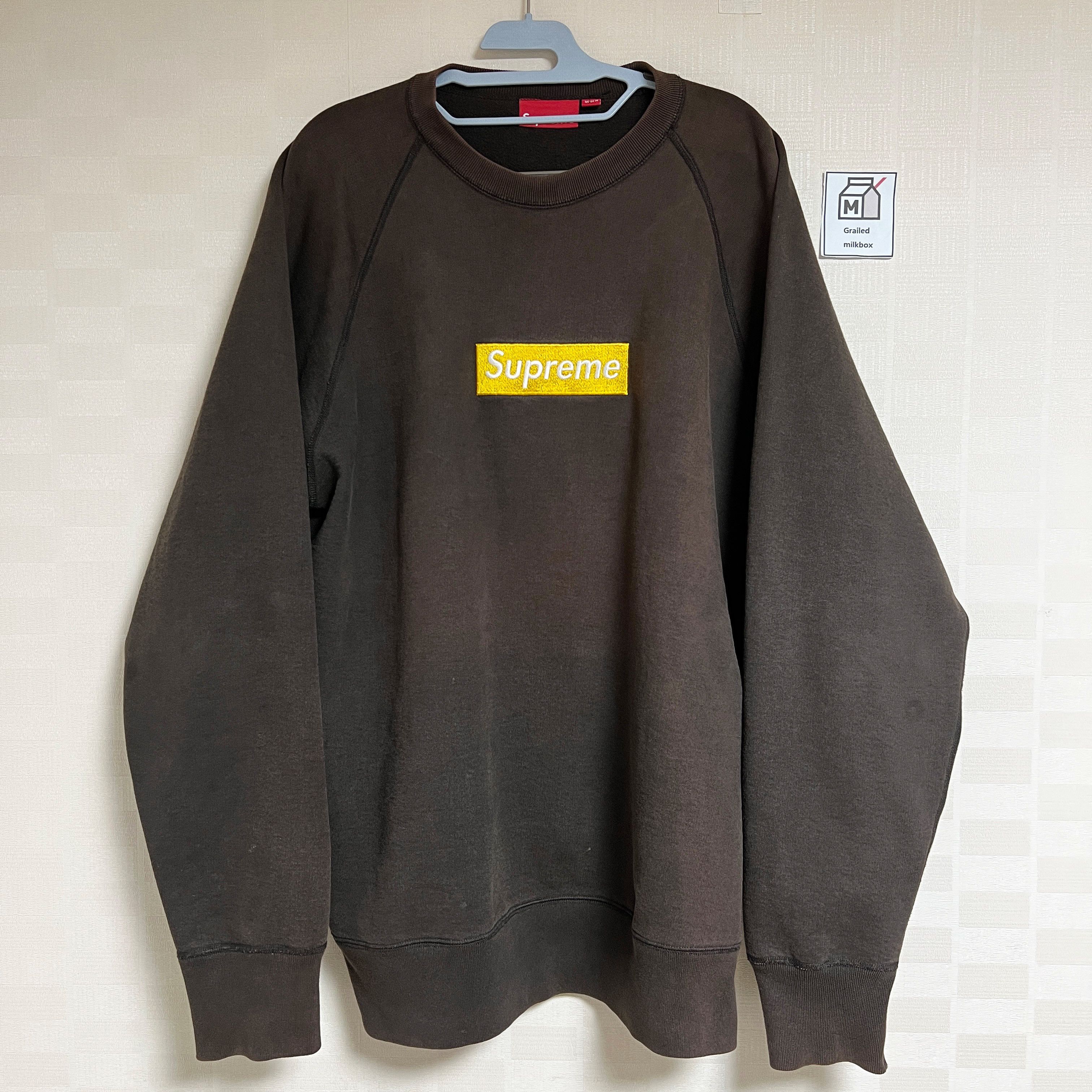 Supreme Supreme Box Logo CrewNeck Gold On Brown 2003 | Grailed