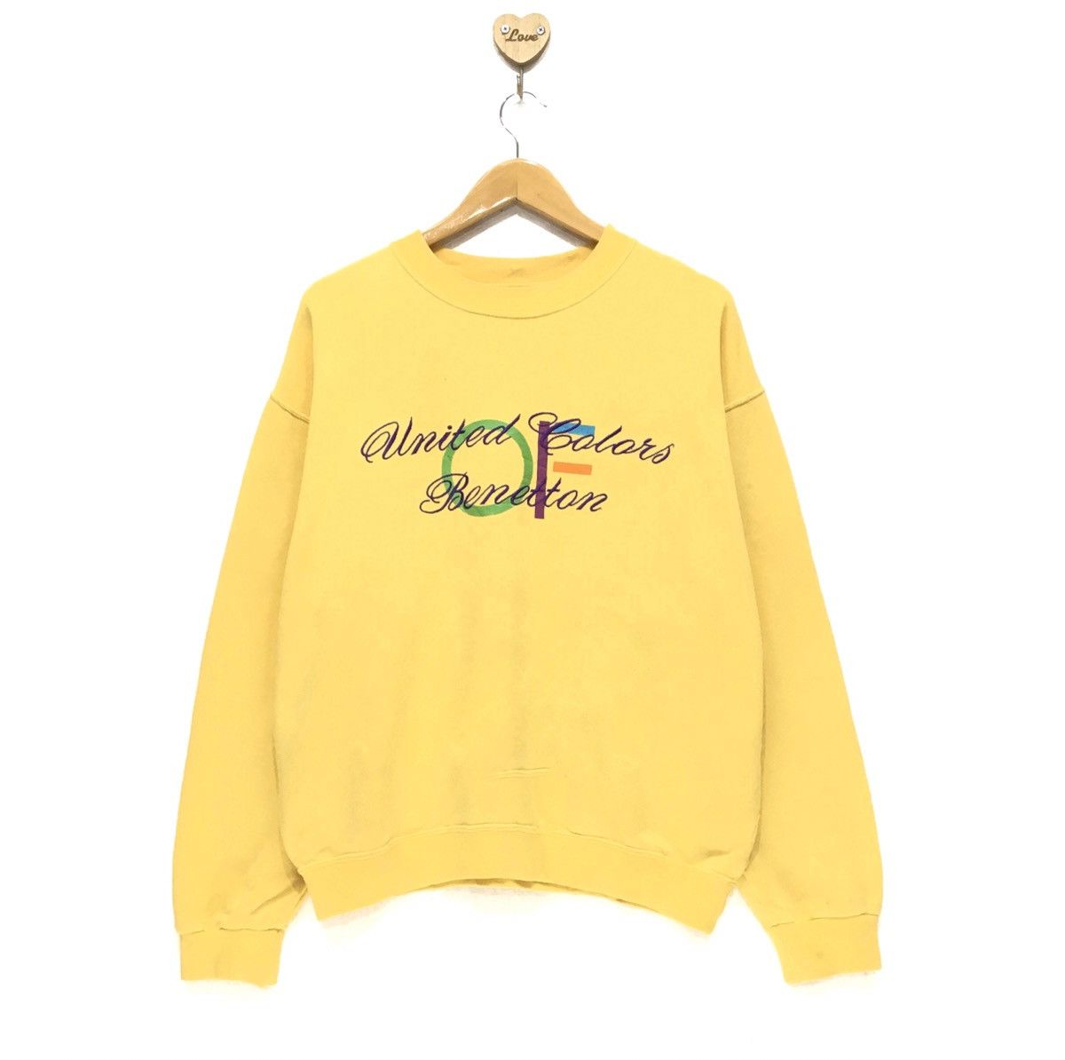 Benetton Vintage BENETTON CrewNeck sweatshirt Multicolour Logo Size US S / EU 44-46 / 1 - 1 Thumbnail