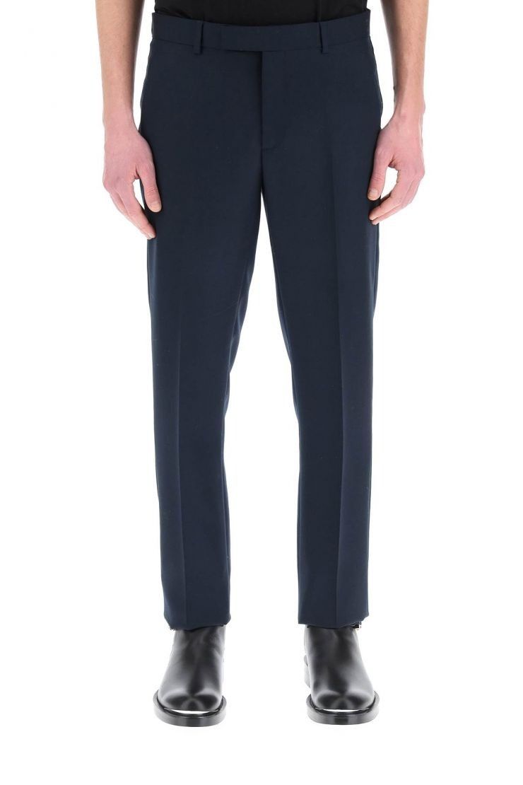 Dior Wool & Mohair Canvas Trousers in Navy Blue Size US 32 / EU 48 - 2 Thumbnail