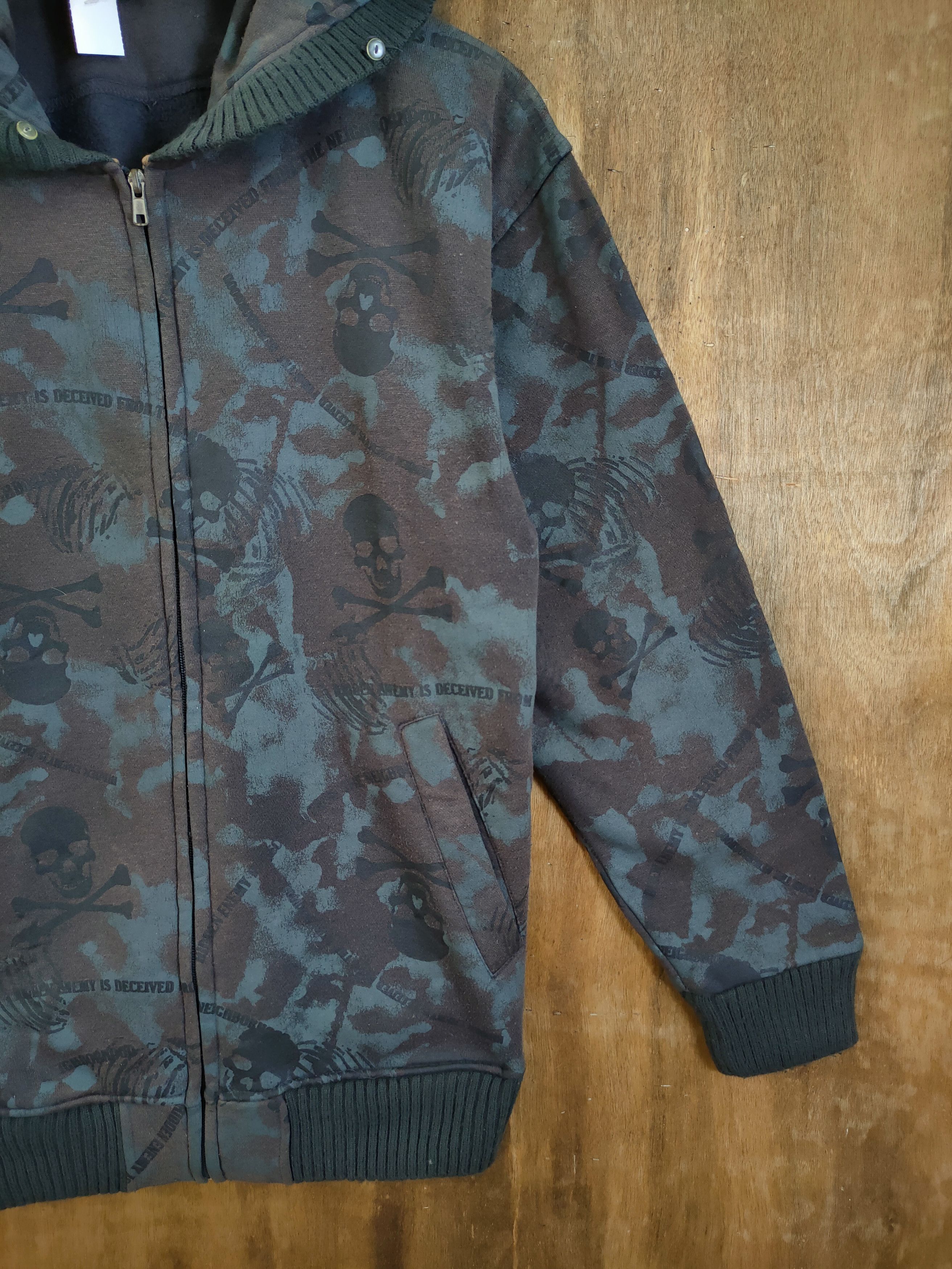 Japanese Brand DL Defective Struct fullprint skull hoodie sweater #46-856 Size US M / EU 48-50 / 2 - 3 Thumbnail
