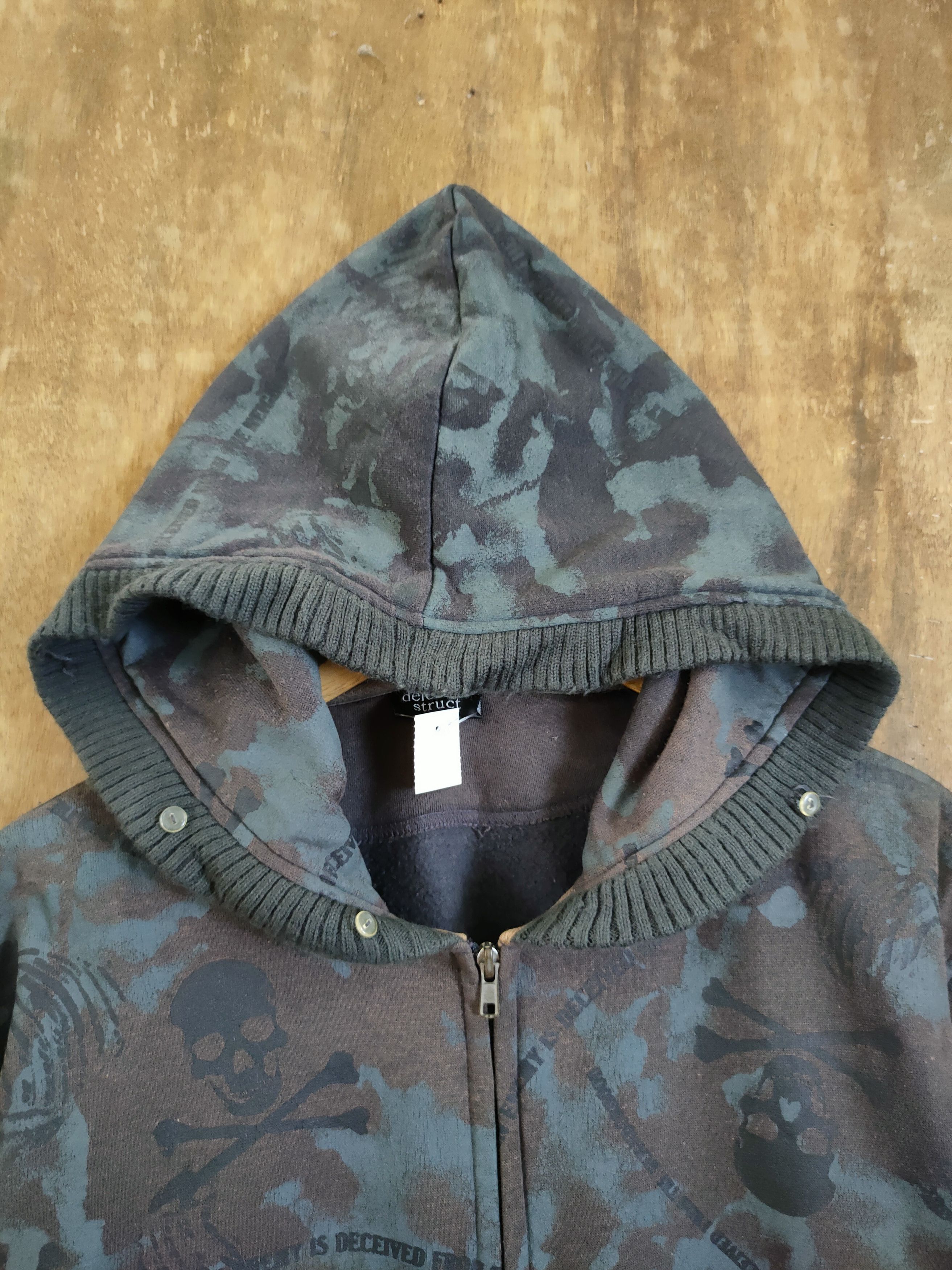 Japanese Brand DL Defective Struct fullprint skull hoodie sweater #46-856 Size US M / EU 48-50 / 2 - 5 Thumbnail