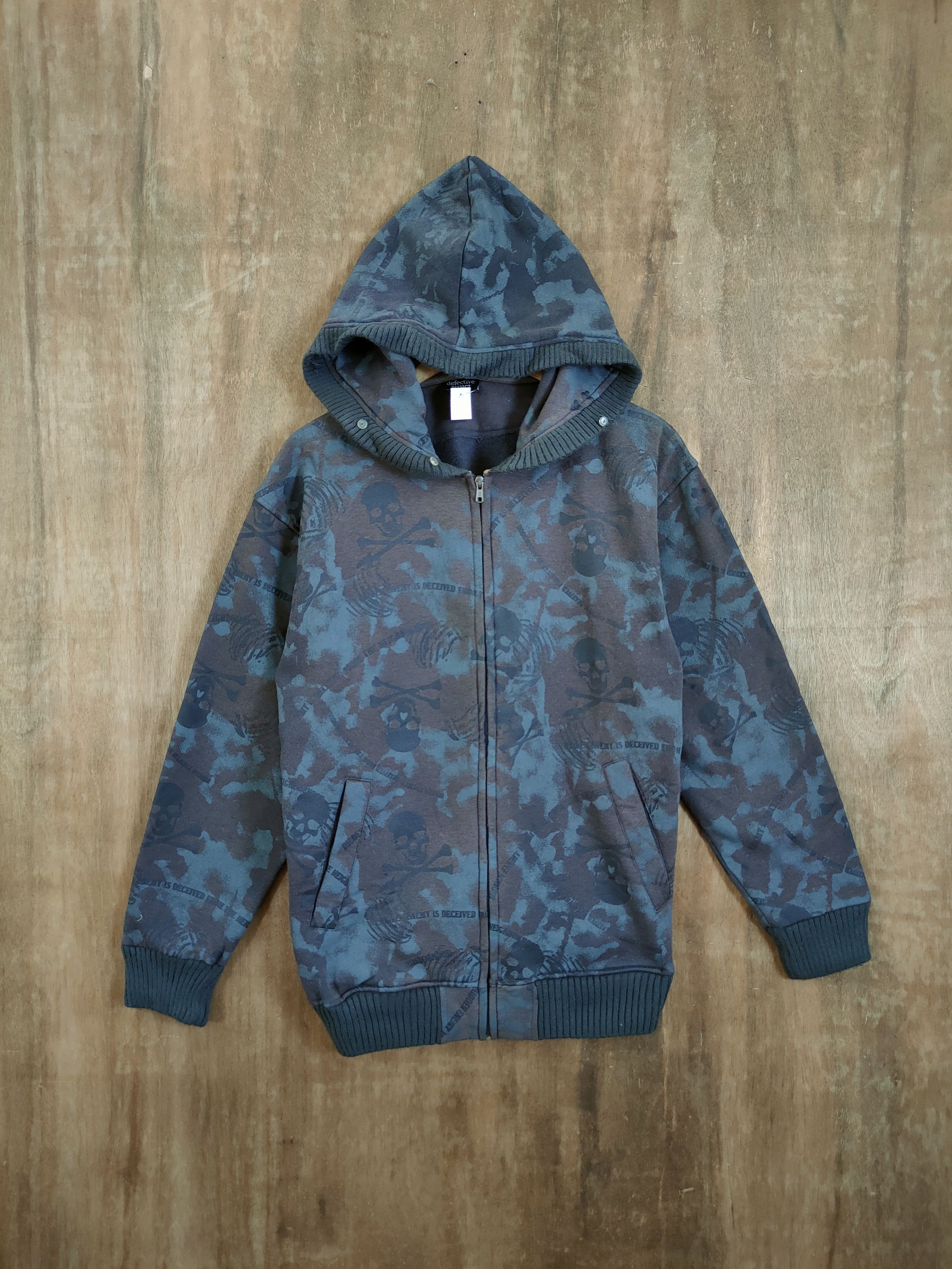 image of Seditionaries x Skulls Defective Struct Fullprint Skull Hoodie Sweater 46-856 in Dark Gray (Size Me