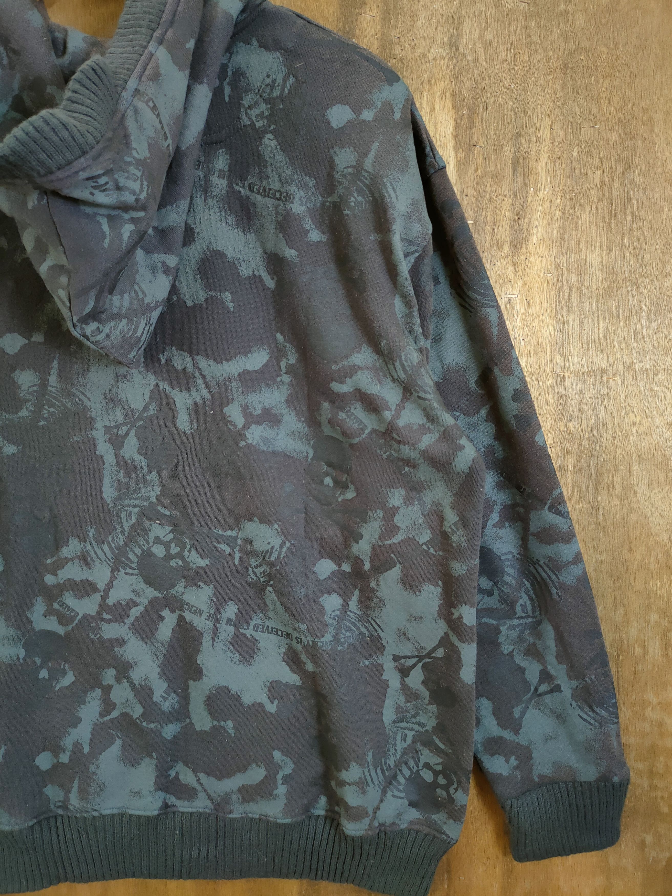 Japanese Brand DL Defective Struct fullprint skull hoodie sweater #46-856 Size US M / EU 48-50 / 2 - 10 Thumbnail