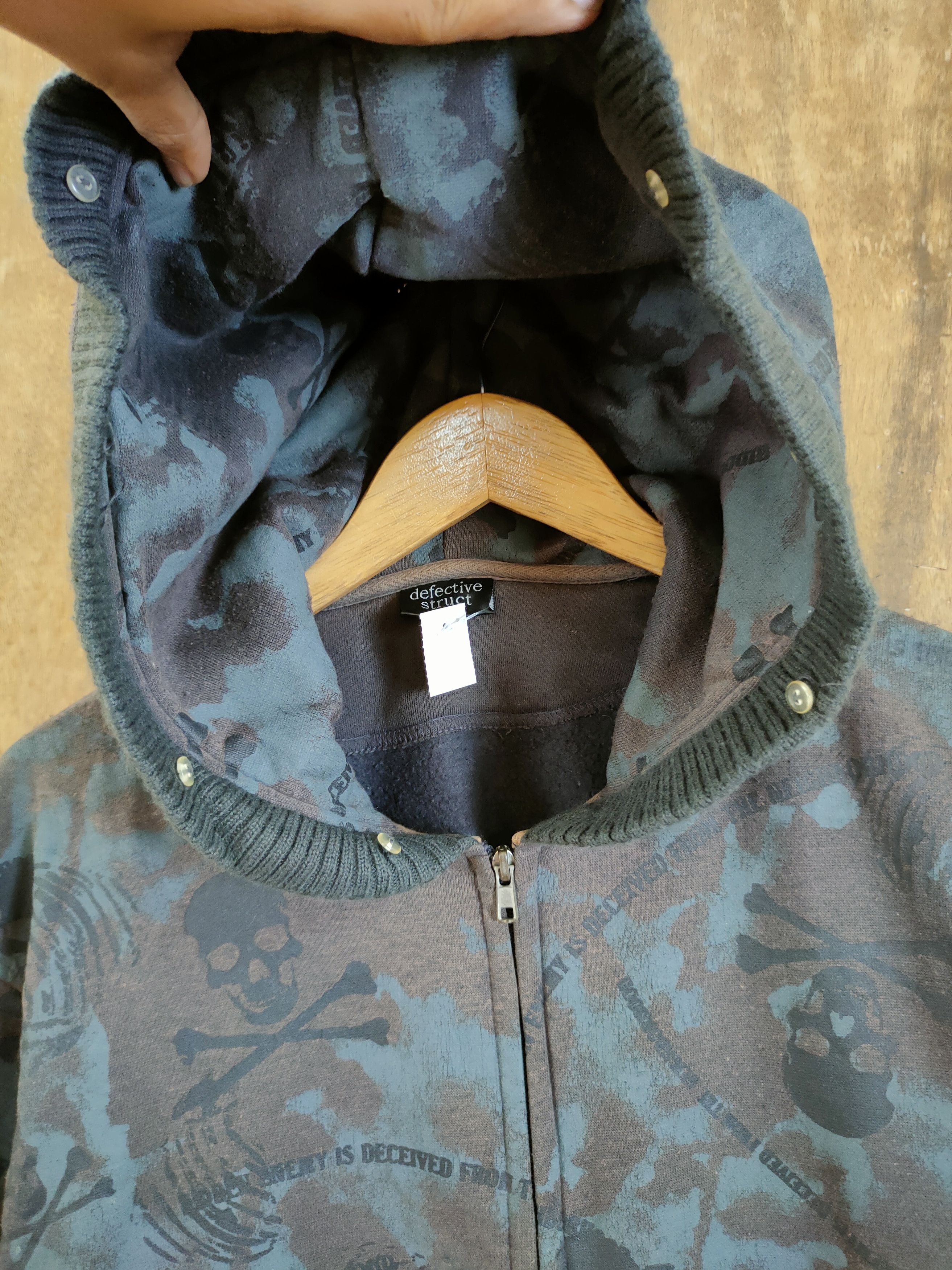 Japanese Brand DL Defective Struct fullprint skull hoodie sweater #46-856 Size US M / EU 48-50 / 2 - 6 Thumbnail
