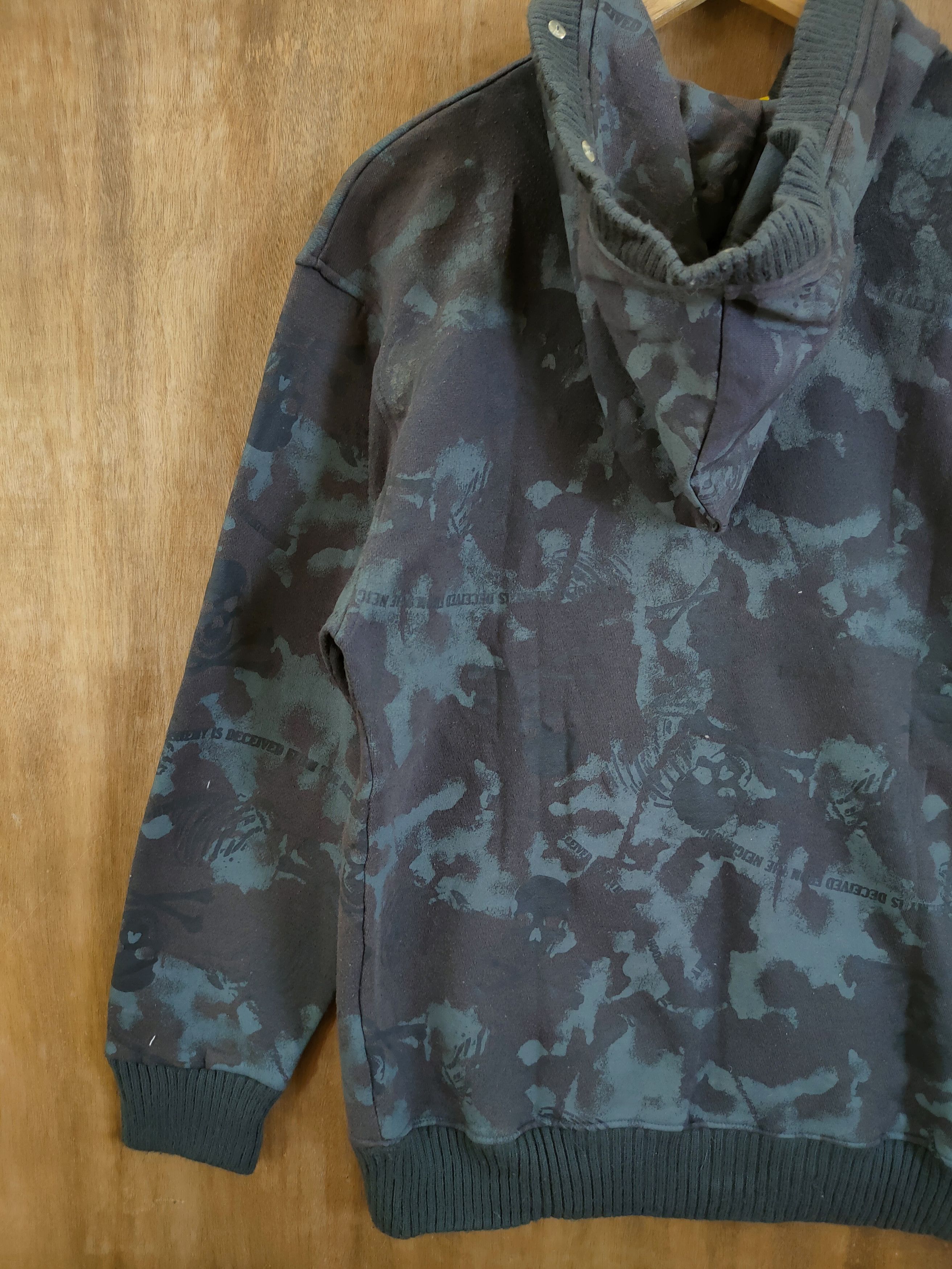 Japanese Brand DL Defective Struct fullprint skull hoodie sweater #46-856 Size US M / EU 48-50 / 2 - 9 Thumbnail