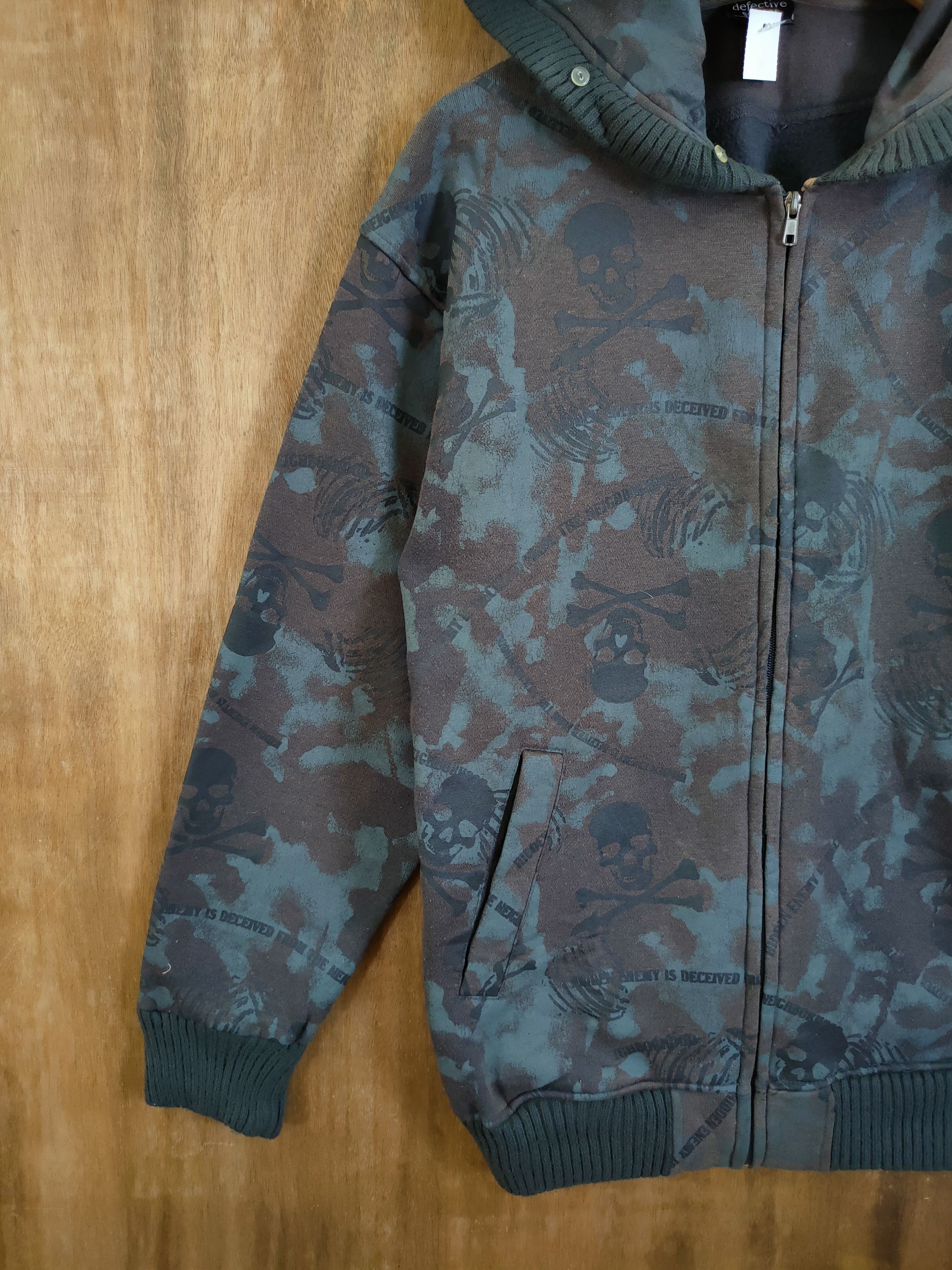 Japanese Brand DL Defective Struct fullprint skull hoodie sweater #46-856 Size US M / EU 48-50 / 2 - 2 Thumbnail