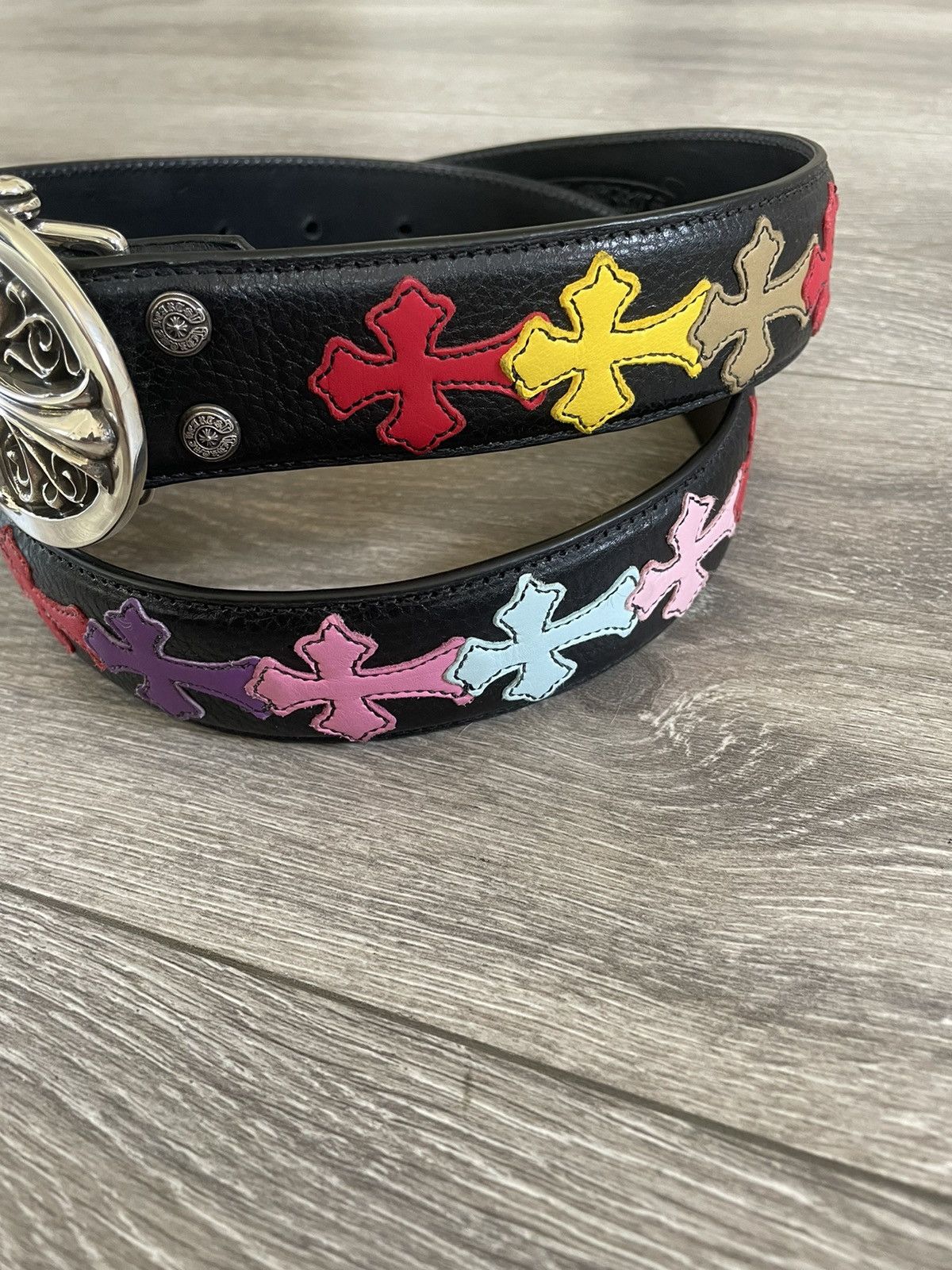 Chrome Hearts Chrome Hearts Multicolor Cross Patch Belt Strap | Grailed