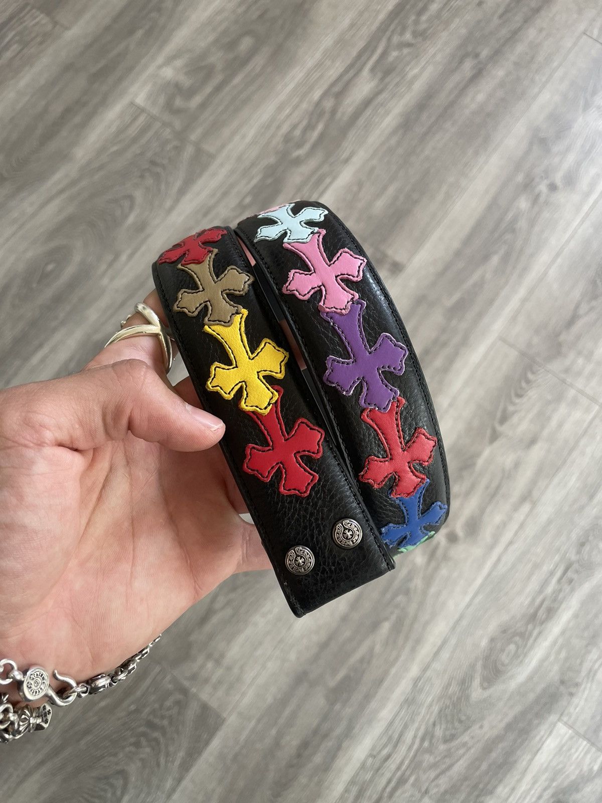 Chrome Hearts Leather Cross Patch Belt Strap main image 0