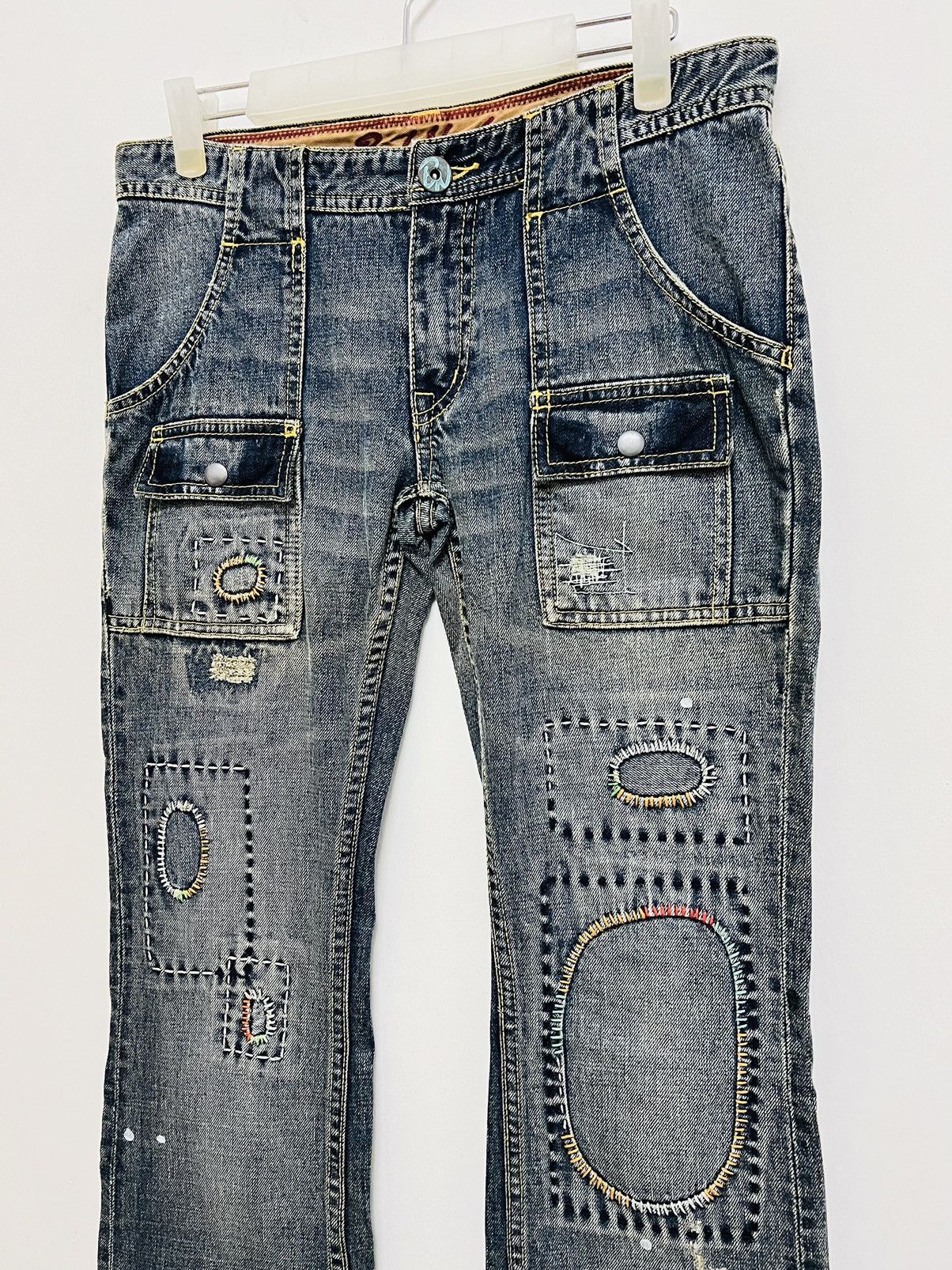 Hysteric Glamour Back Number Patchwork Hysteric Design Bootcut Jeans Size US 30 / EU 46 - 2 Thumbnail