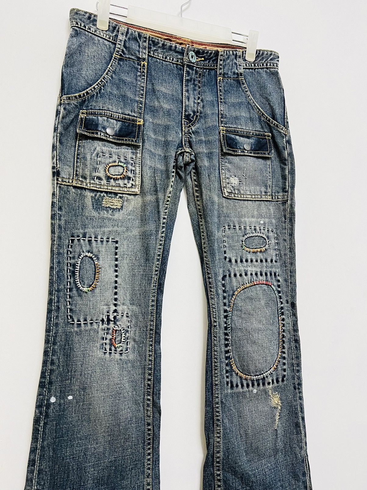 Hysteric Glamour Back Number Patchwork Hysteric Design Bootcut Jeans Size US 30 / EU 46 - 3 Thumbnail