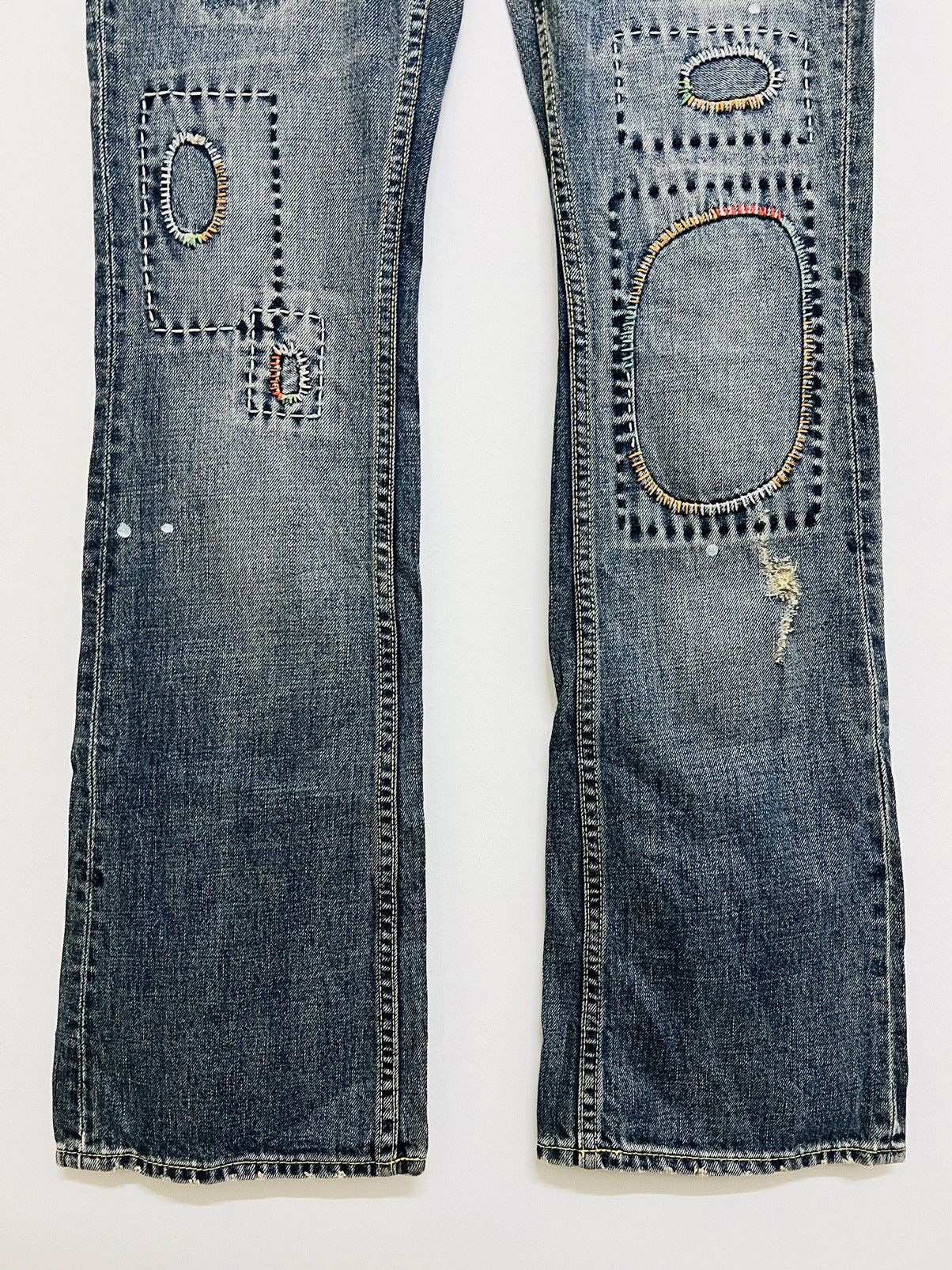 Hysteric Glamour Back Number Patchwork Hysteric Design Bootcut Jeans Size US 30 / EU 46 - 4 Thumbnail