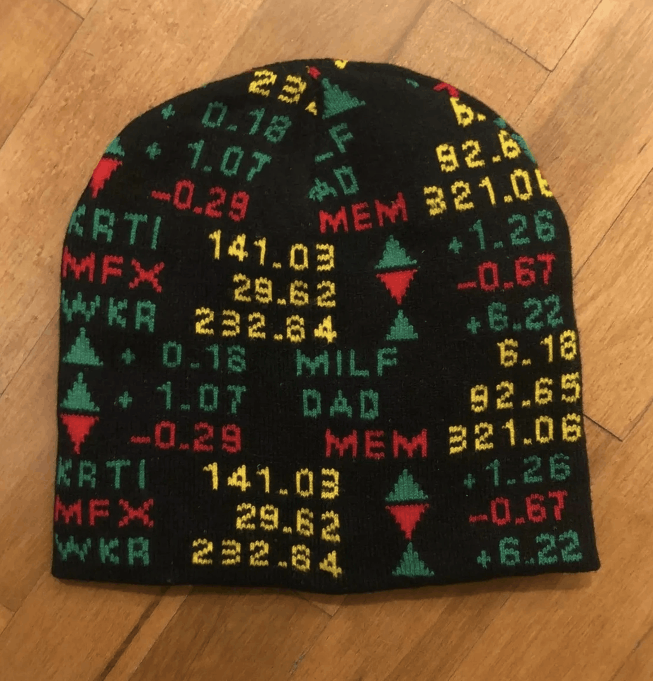 Milfdad Milfdad Stock Ticker Beanie OS Size ONE SIZE - 2 Thumbnail