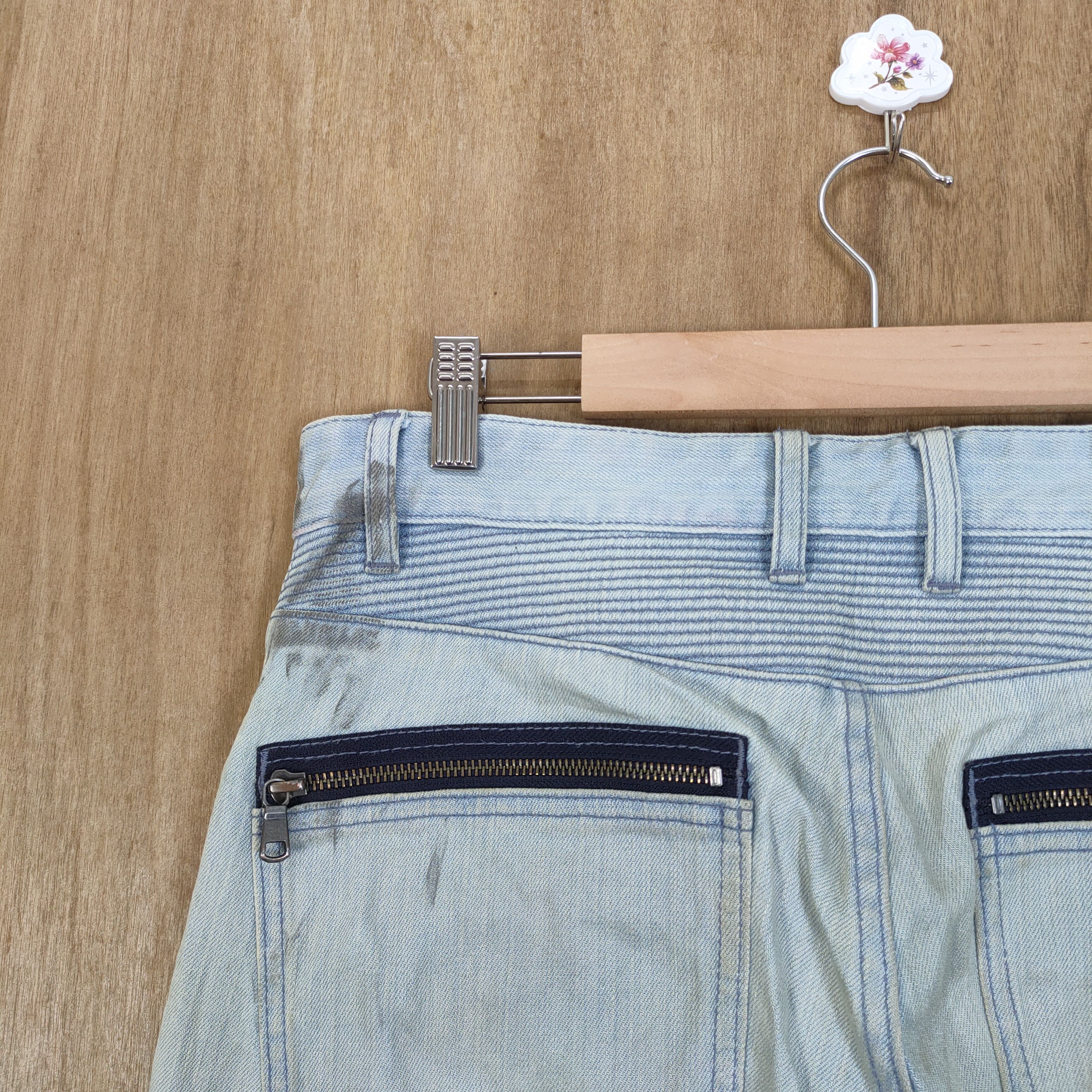 Japanese Brand × Vintage CUSTOM CULTURE BIKER DOUBLE KNEE BLUE JEANS PANTS Size US 32 / EU 48 - 10 Thumbnail