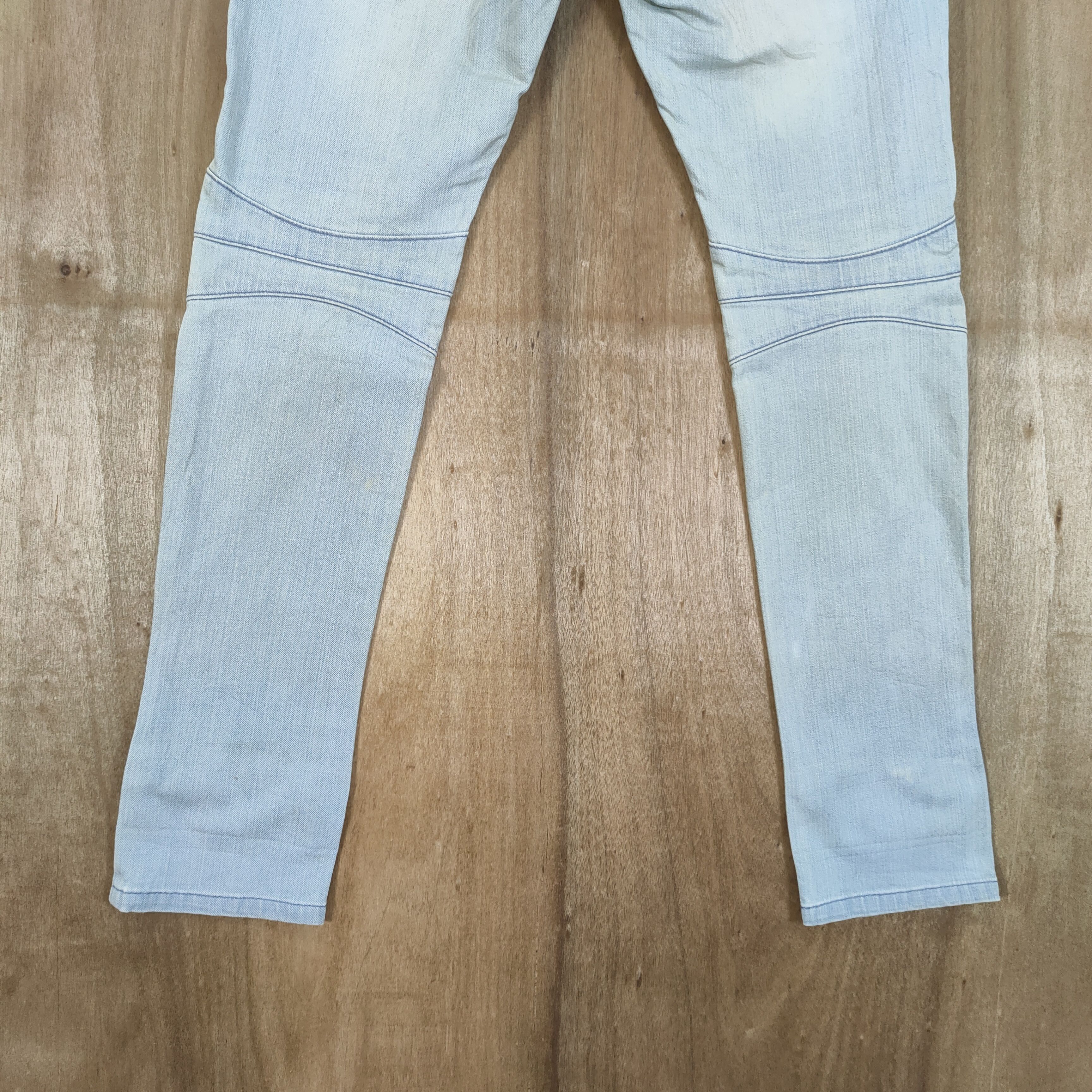Japanese Brand × Vintage CUSTOM CULTURE BIKER DOUBLE KNEE BLUE JEANS PANTS Size US 32 / EU 48 - 11 Thumbnail