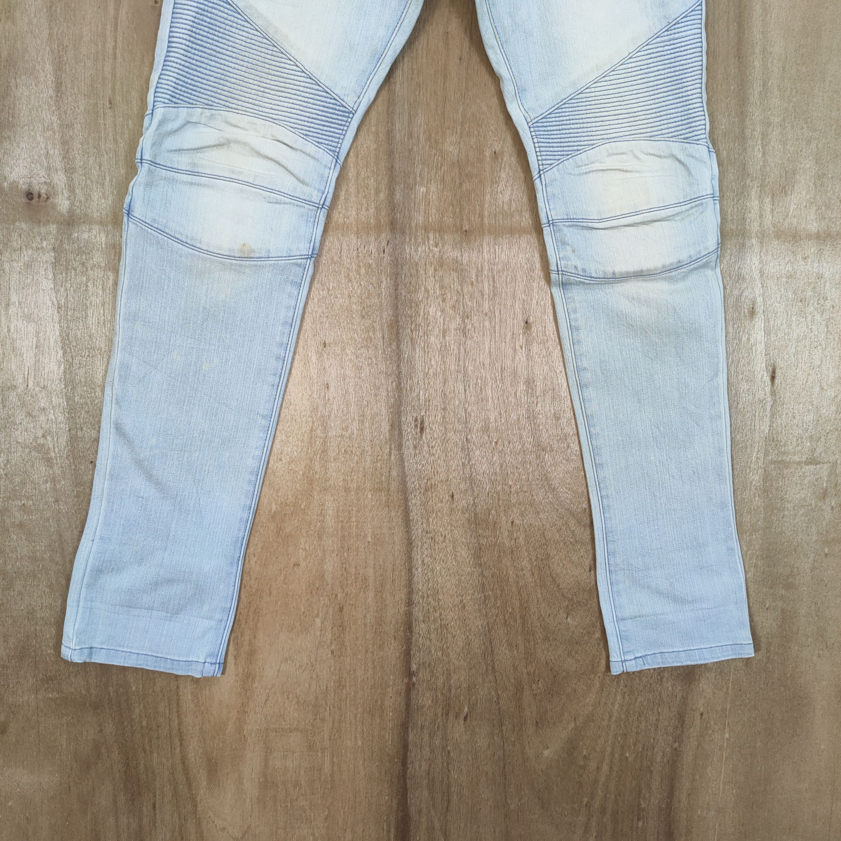 Japanese Brand × Vintage CUSTOM CULTURE BIKER DOUBLE KNEE BLUE JEANS PANTS Size US 32 / EU 48 - 3 Thumbnail