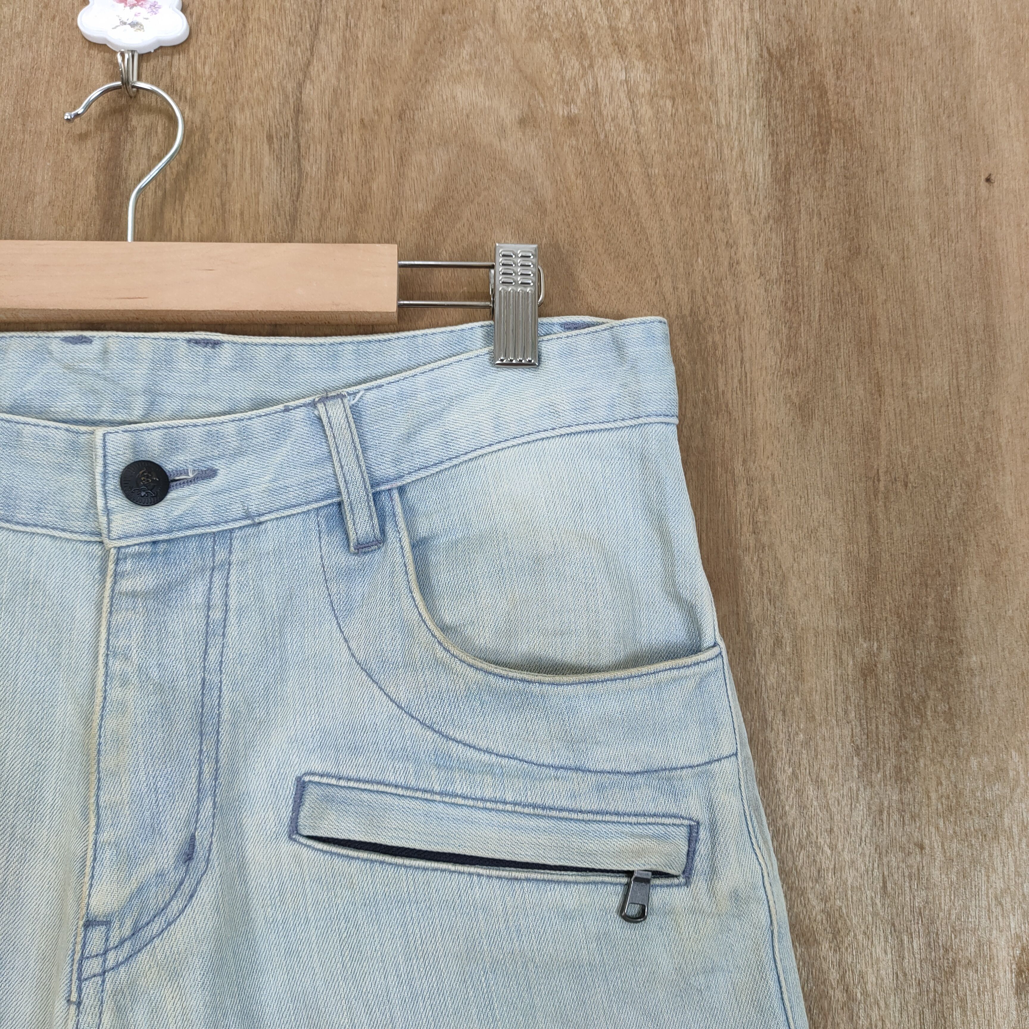 Japanese Brand × Vintage CUSTOM CULTURE BIKER DOUBLE KNEE BLUE JEANS PANTS Size US 32 / EU 48 - 5 Thumbnail