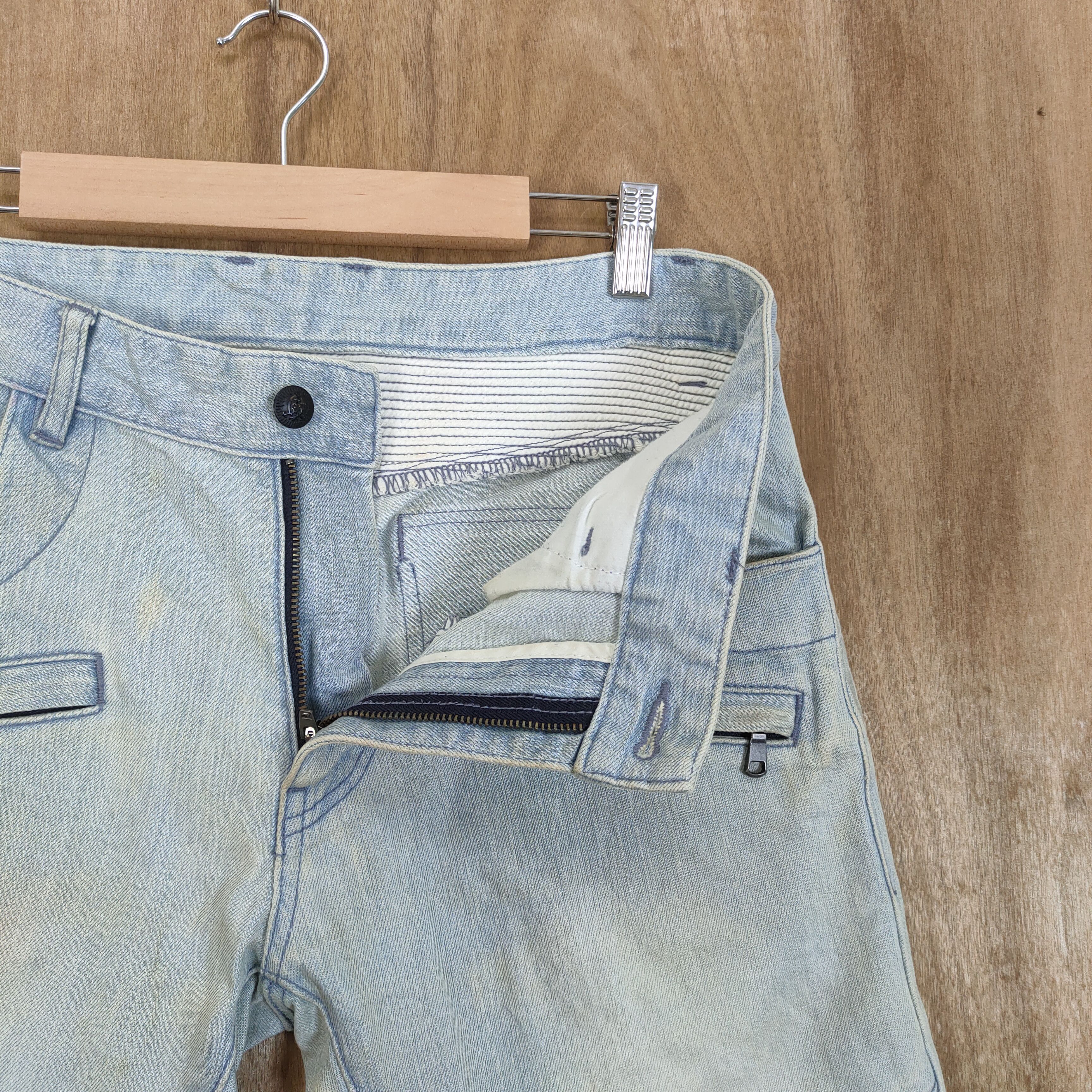 Japanese Brand × Vintage CUSTOM CULTURE BIKER DOUBLE KNEE BLUE JEANS PANTS Size US 32 / EU 48 - 12 Thumbnail