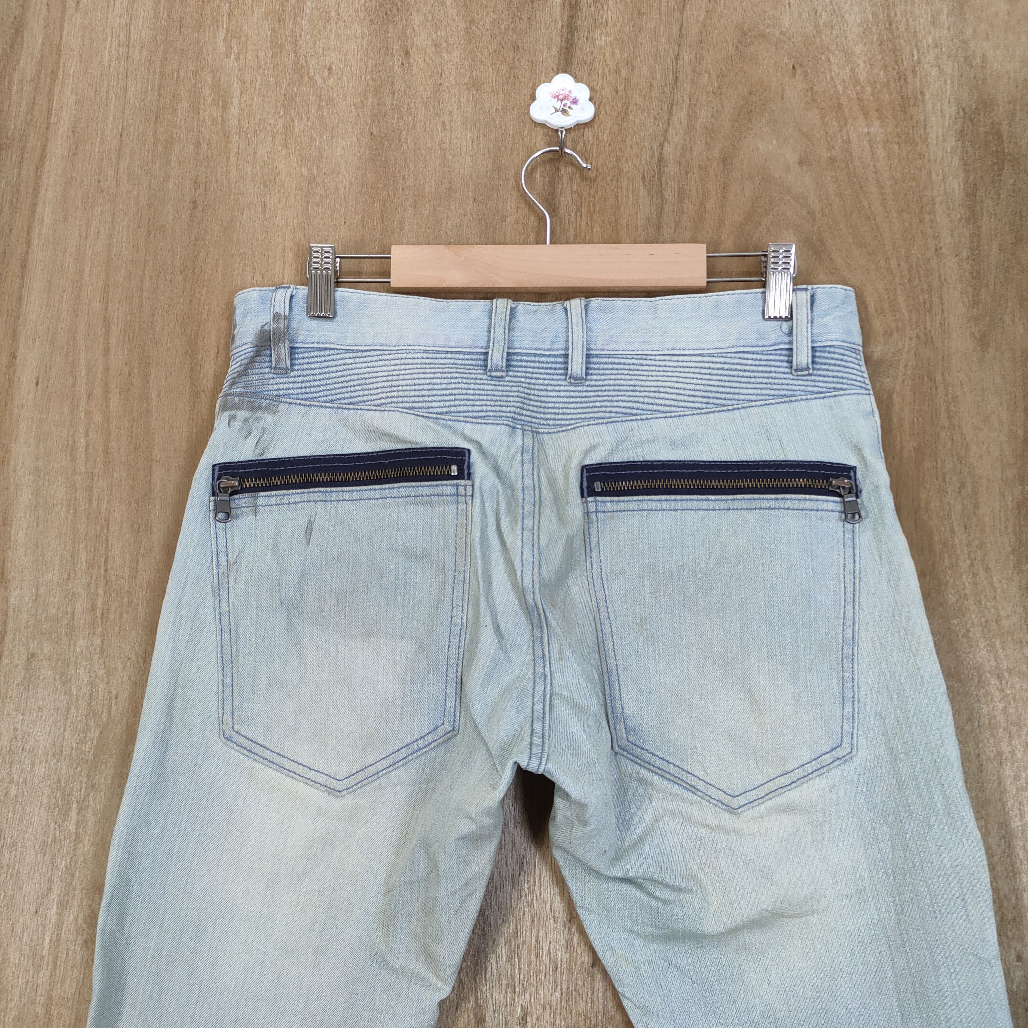 Japanese Brand × Vintage CUSTOM CULTURE BIKER DOUBLE KNEE BLUE JEANS PANTS Size US 32 / EU 48 - 9 Thumbnail