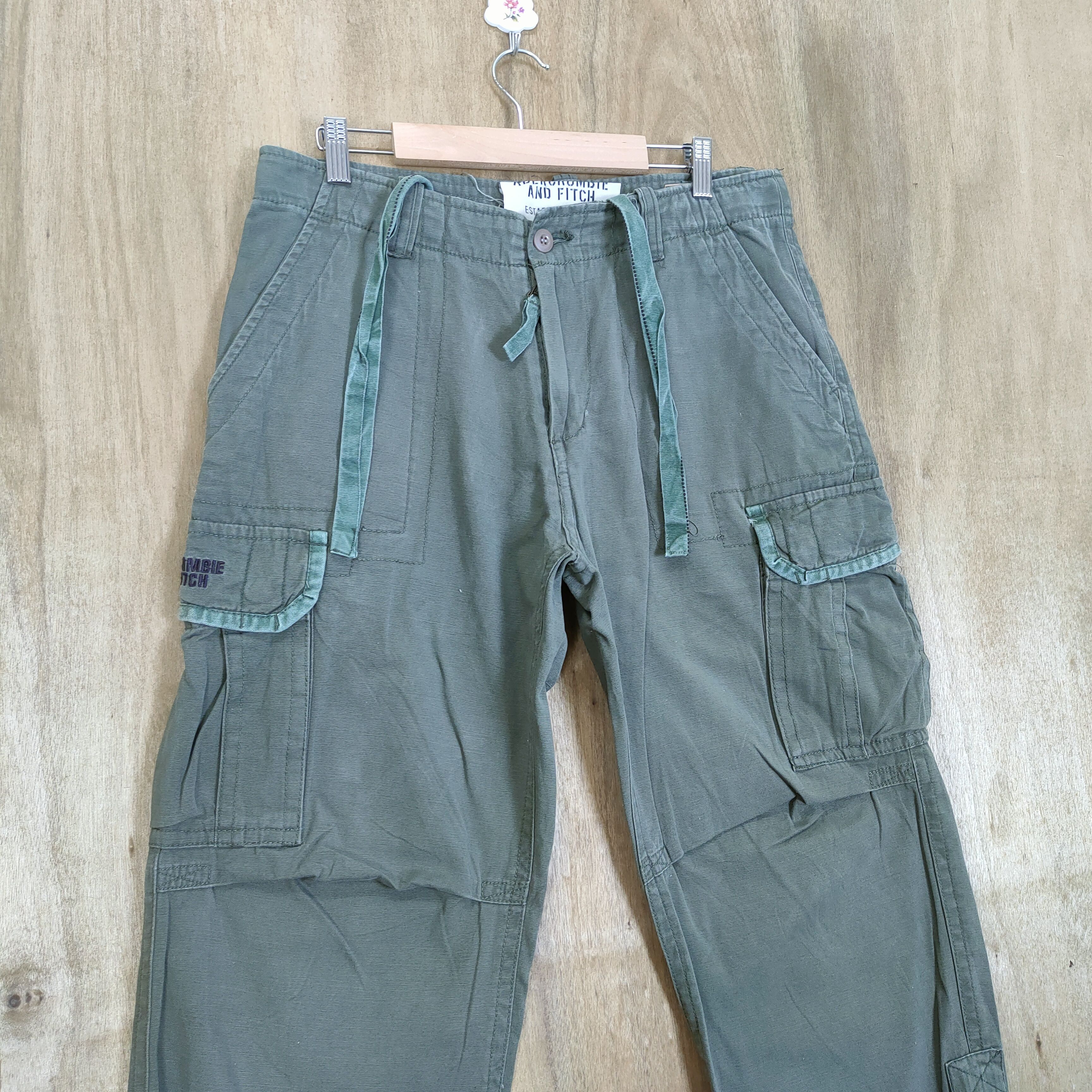 Abercrombie & Fitch VINTAGE ABERCROMBIE FITCH CARGO PANTS ZIPPER LEG Size US 32 / EU 48 - 4 Thumbnail