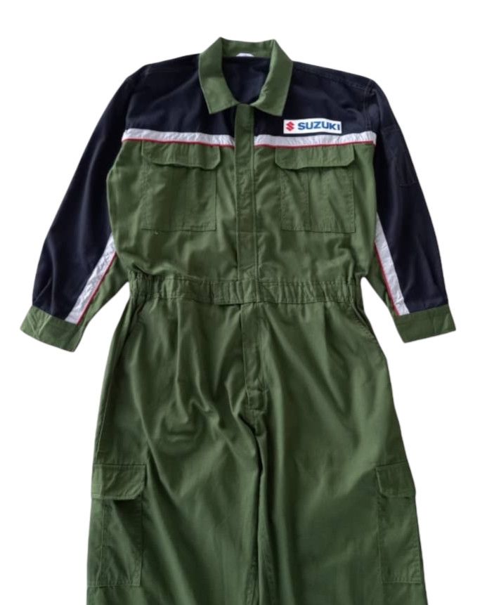 Japanese Brand × Sports Specialties 🇯🇵Rare🔥Suzuki Racing Coverall Workwear Size US 36 / EU 52 - 3 Thumbnail