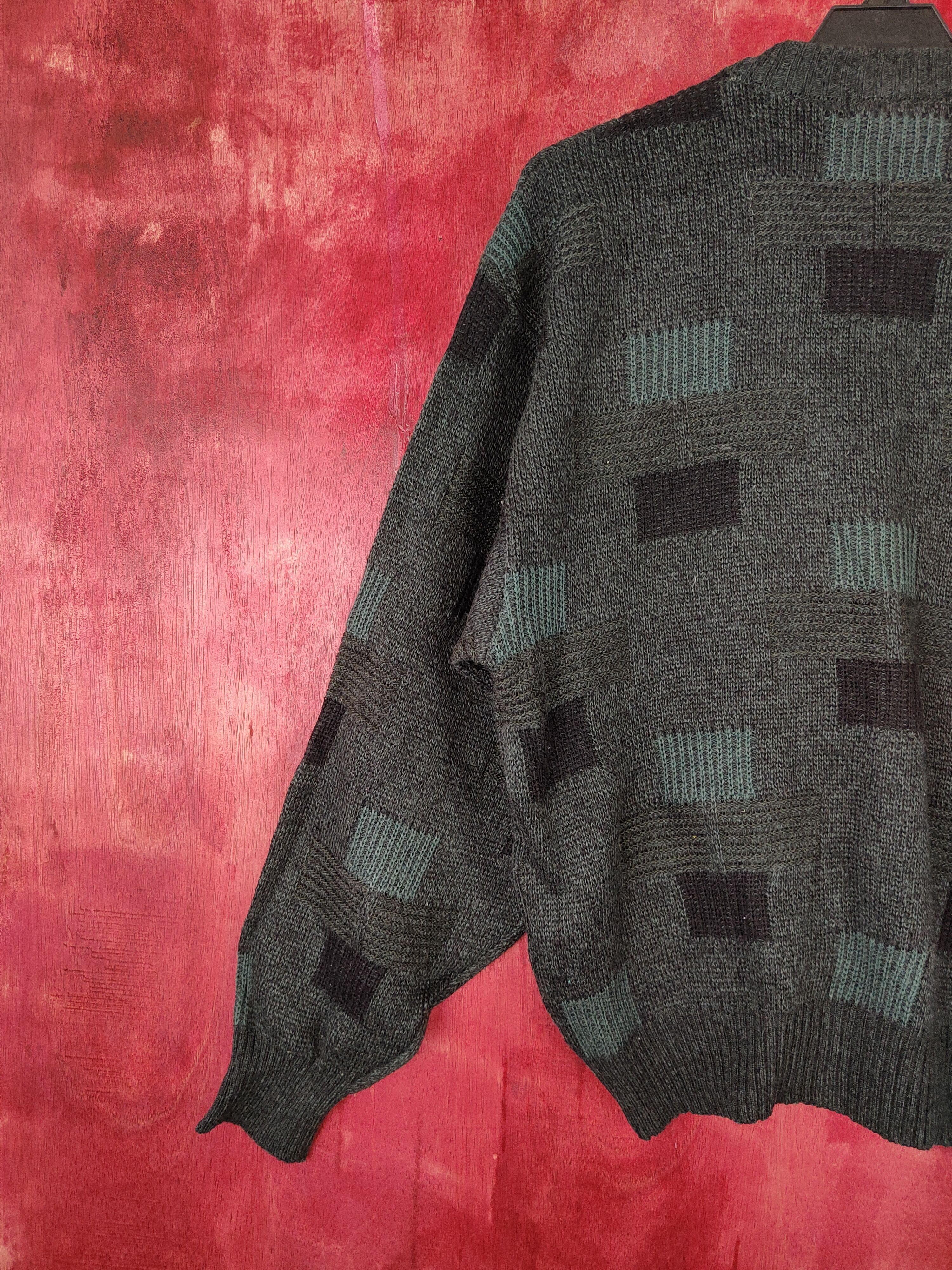 Japanese Brand DL Power House Dark Green Knitwear cardigan #5233 Size US M / EU 48-50 / 2 - 8 Thumbnail