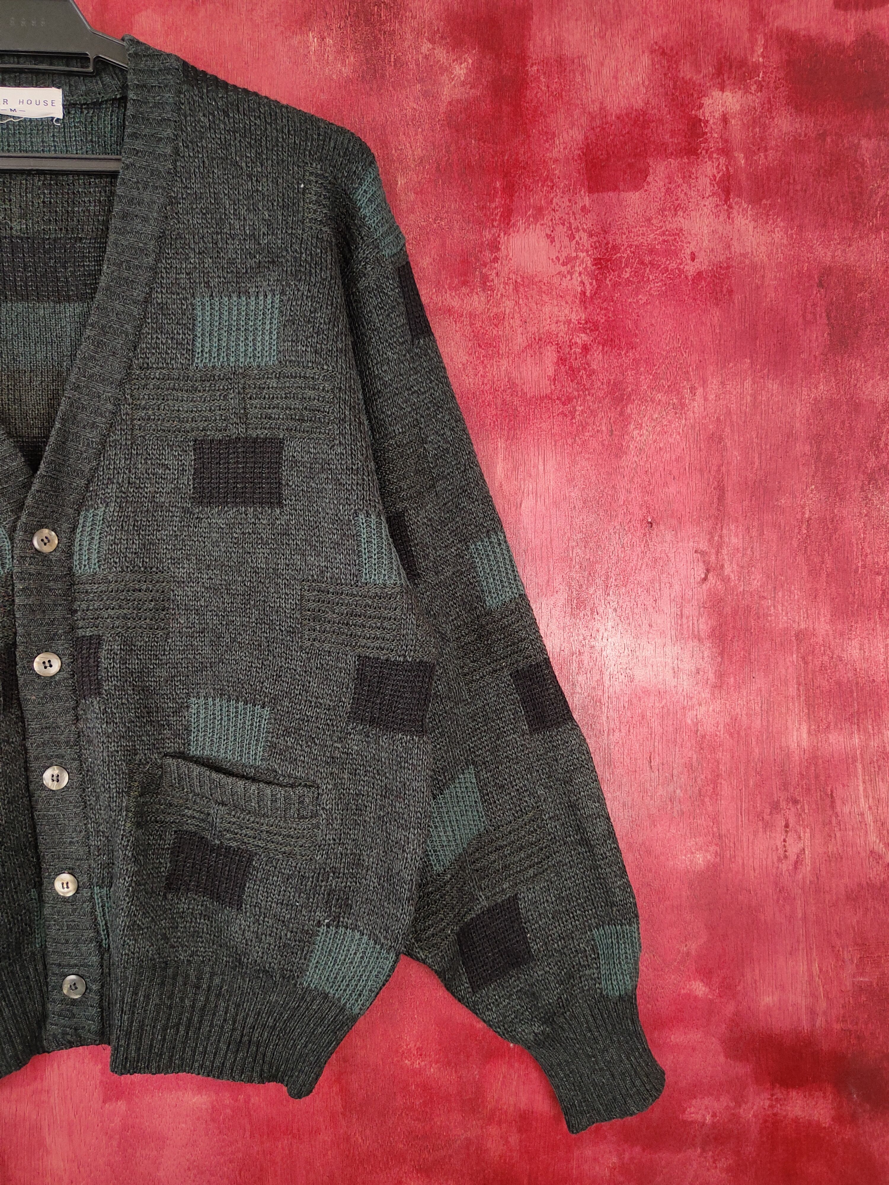 Japanese Brand DL Power House Dark Green Knitwear cardigan #5233 Size US M / EU 48-50 / 2 - 6 Thumbnail