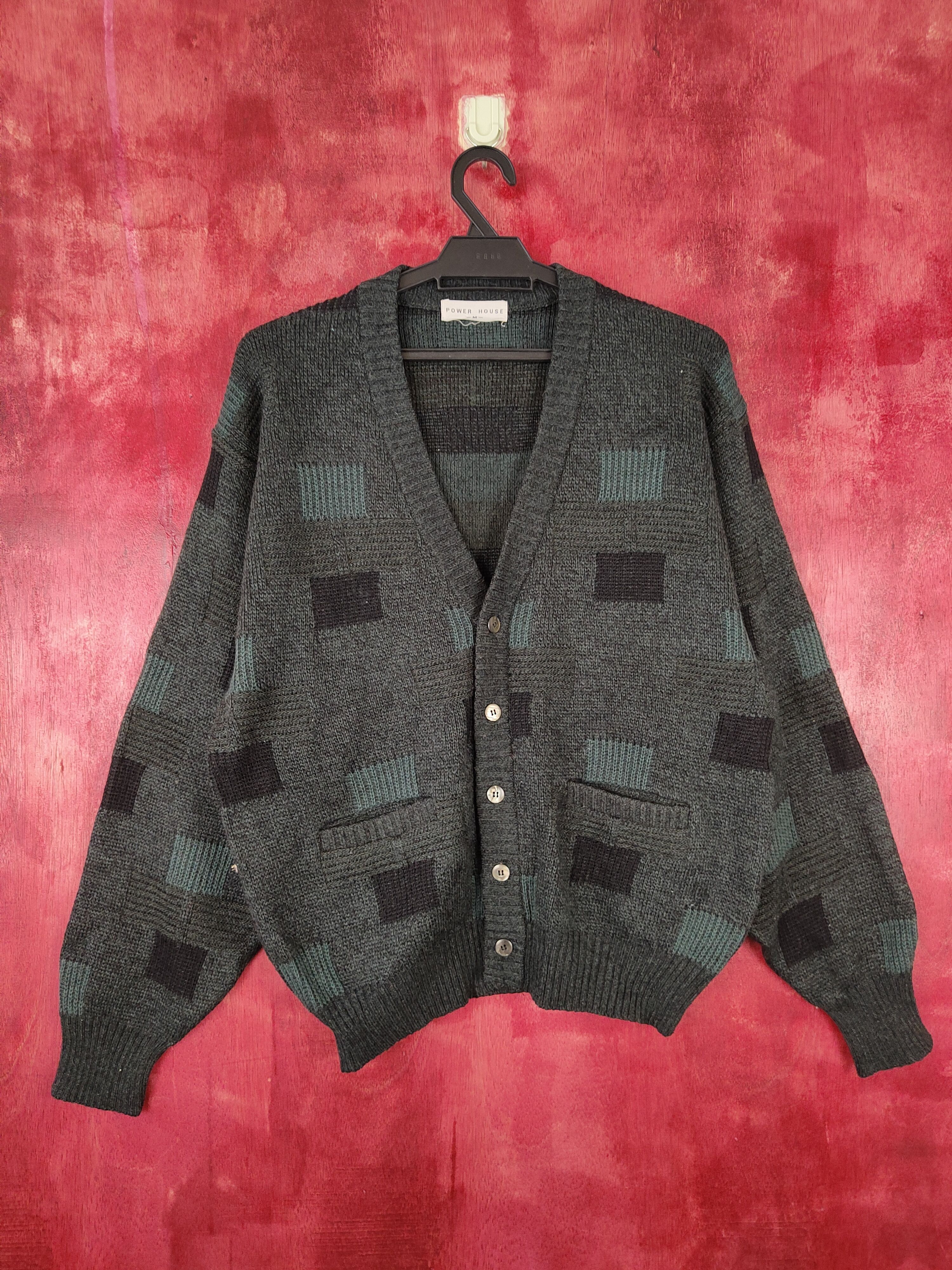 Japanese Brand DL Power House Dark Green Knitwear cardigan #5233 Size US M / EU 48-50 / 2 - 1 Thumbnail