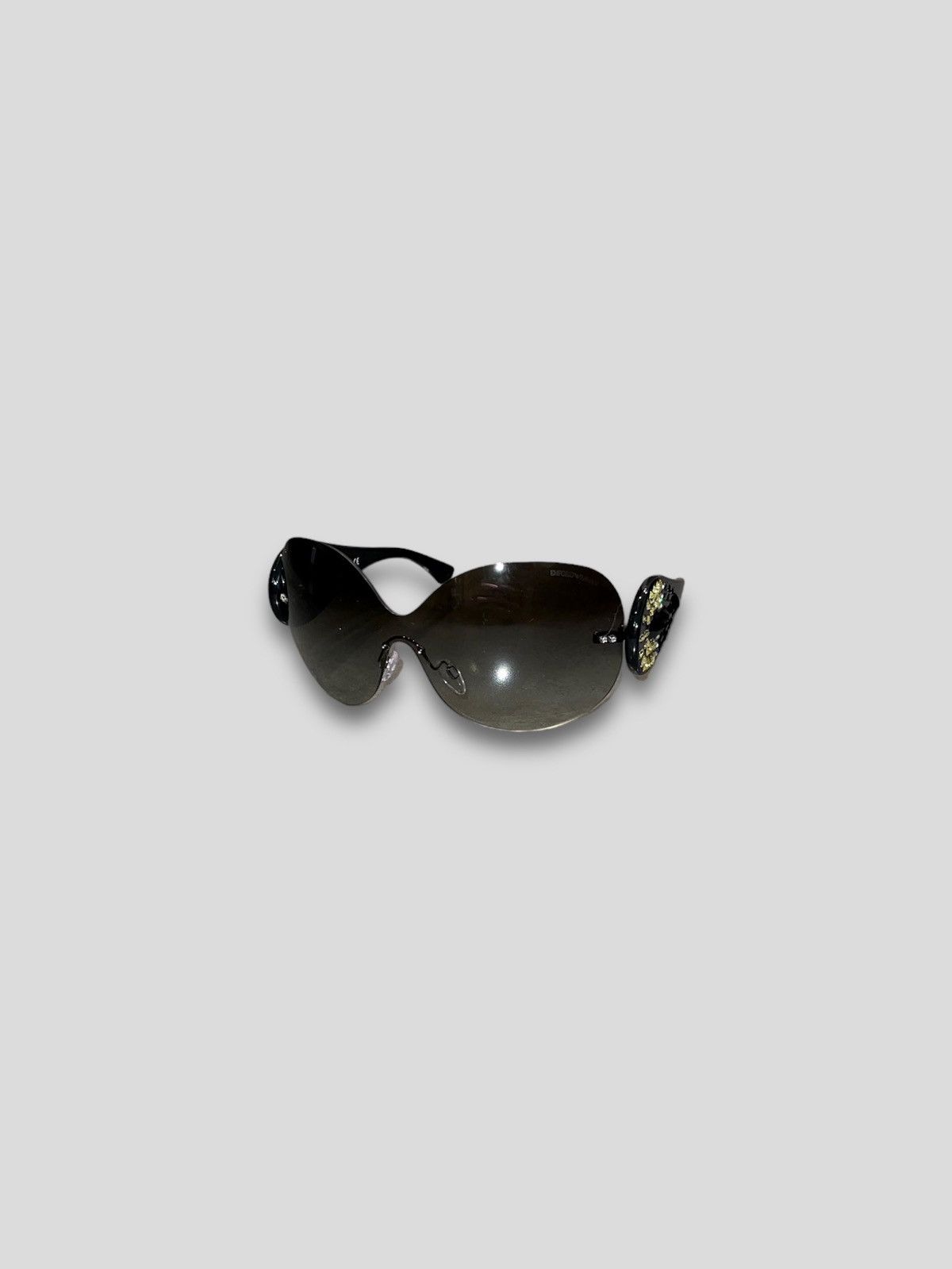 Armani × Emporio Armani × Giorgio Armani Emporio Armani EA4022B 5143/8E Black Shield Sunglasses Size ONE SIZE - 2 Thumbnail