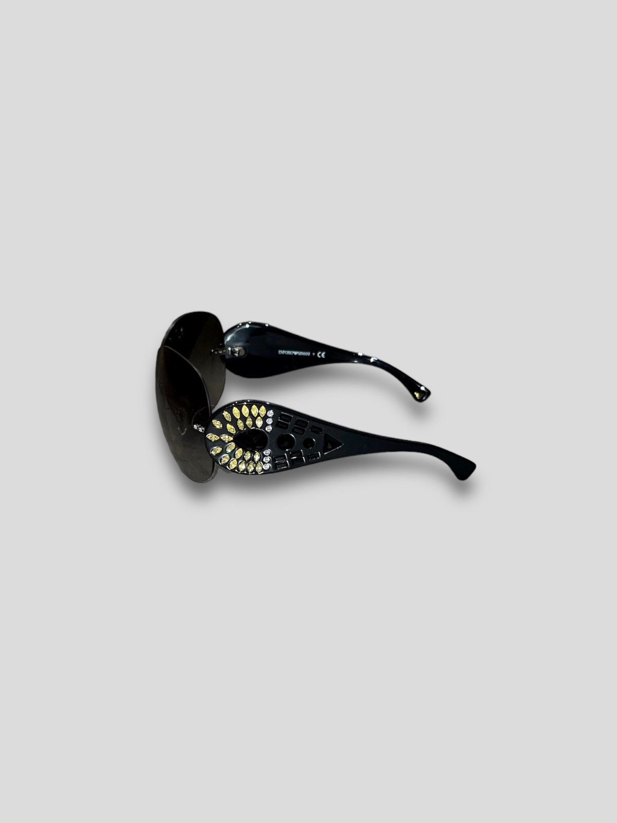 Armani × Emporio Armani × Giorgio Armani Emporio Armani EA4022B 5143/8E Black Shield Sunglasses Size ONE SIZE - 6 Thumbnail