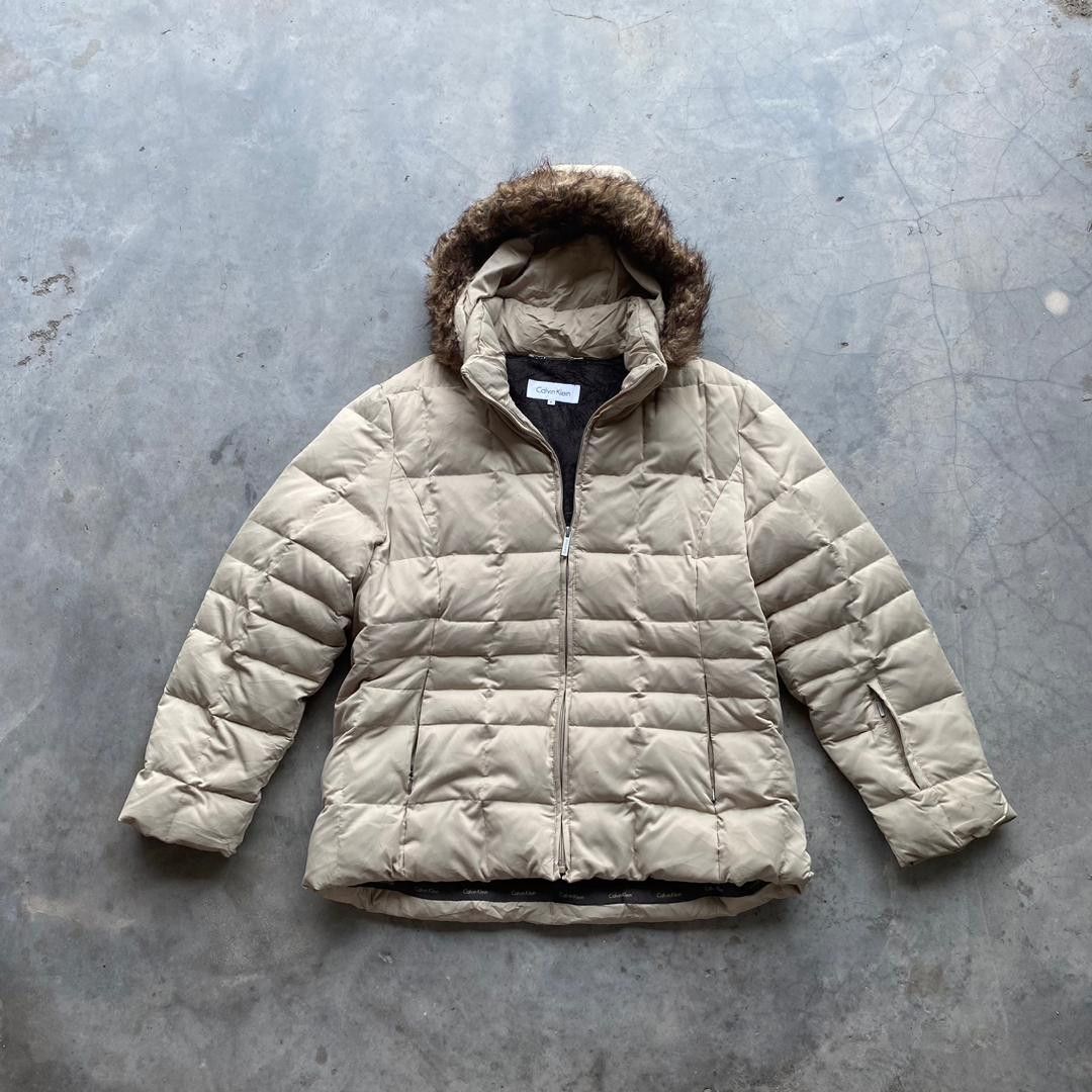Calvin Klein × Designer Calvin Klein Puffer Down Jacket Beige Size XL / US 12-14 / IT 48-50 - 2 Thumbnail