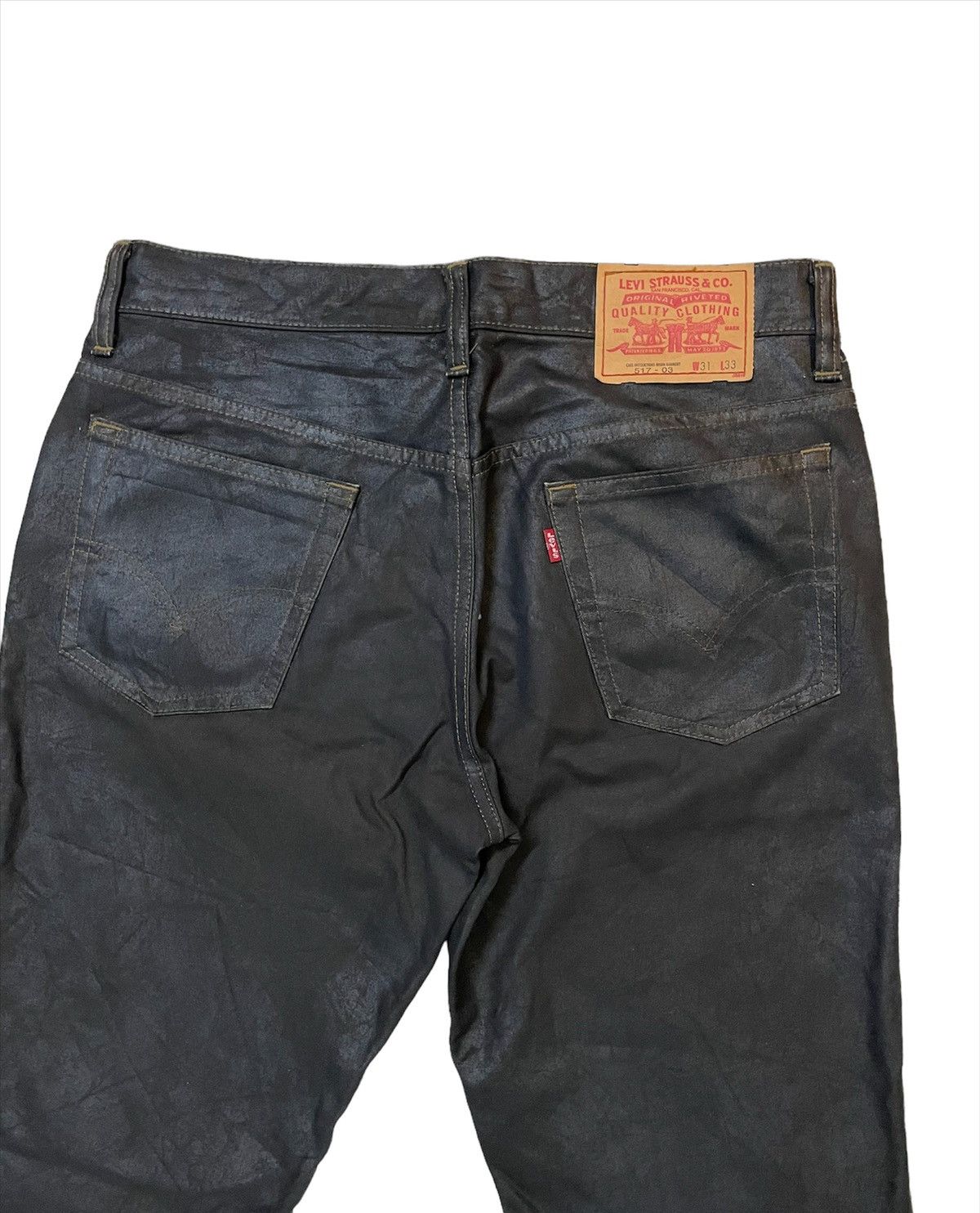 Levi's × Levi's Made & Crafted Levi’s 517 Flare Waxed Dark Brown Denim Size US 30 / EU 46 - 8 Thumbnail