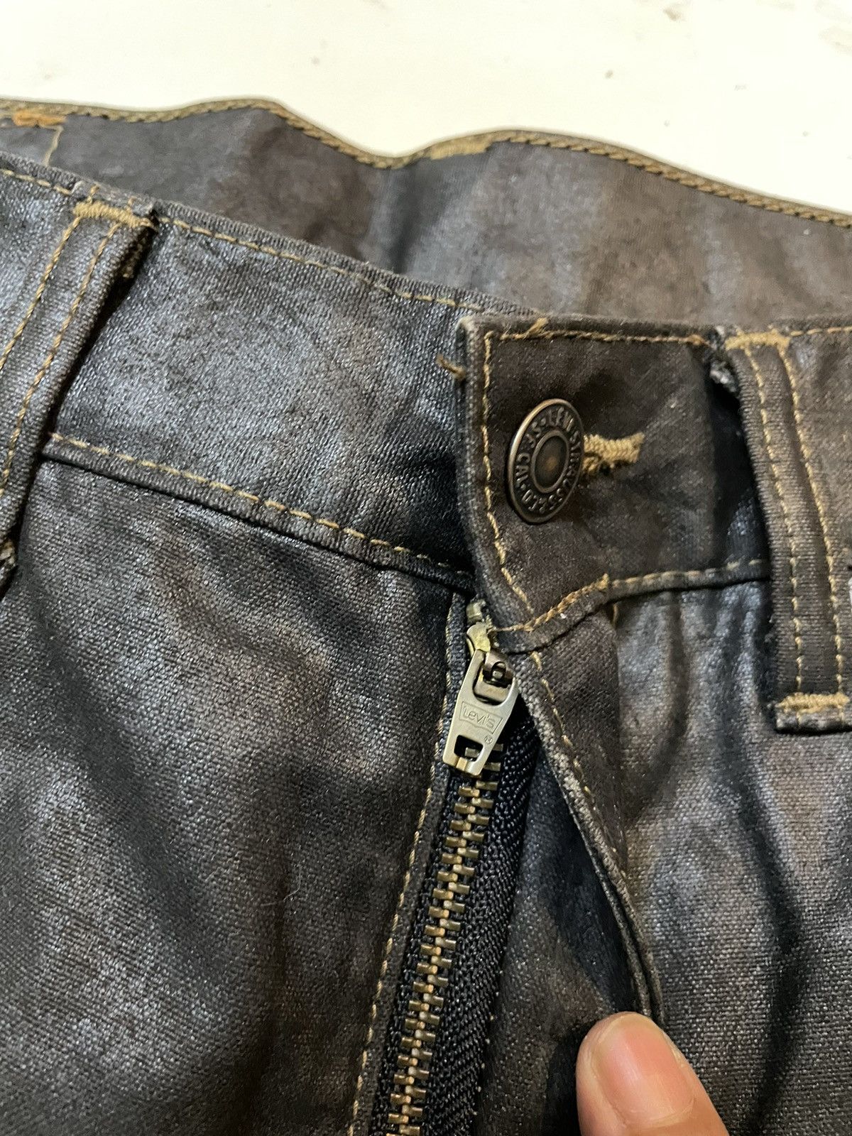 Levi's × Levi's Made & Crafted Levi’s 517 Flare Waxed Dark Brown Denim Size US 30 / EU 46 - 10 Thumbnail