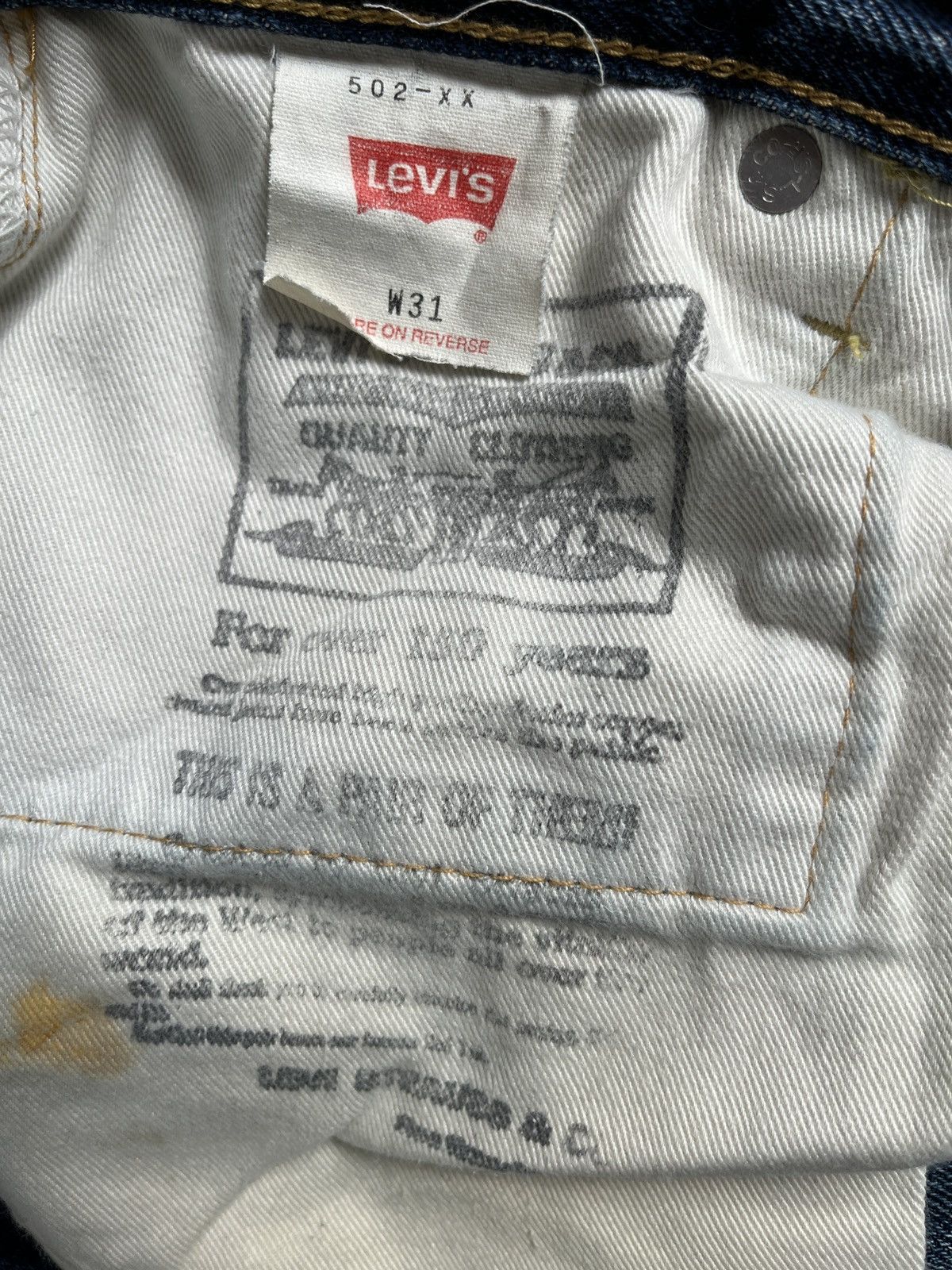 Vintage 1980s Distressed LEVI'S 502 Big E Selvedge