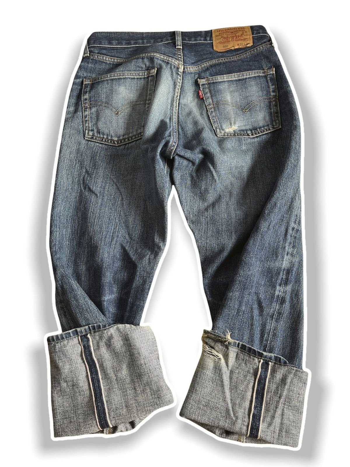 Vintage 1980s Distressed LEVI'S 502 Big E Selvedge
