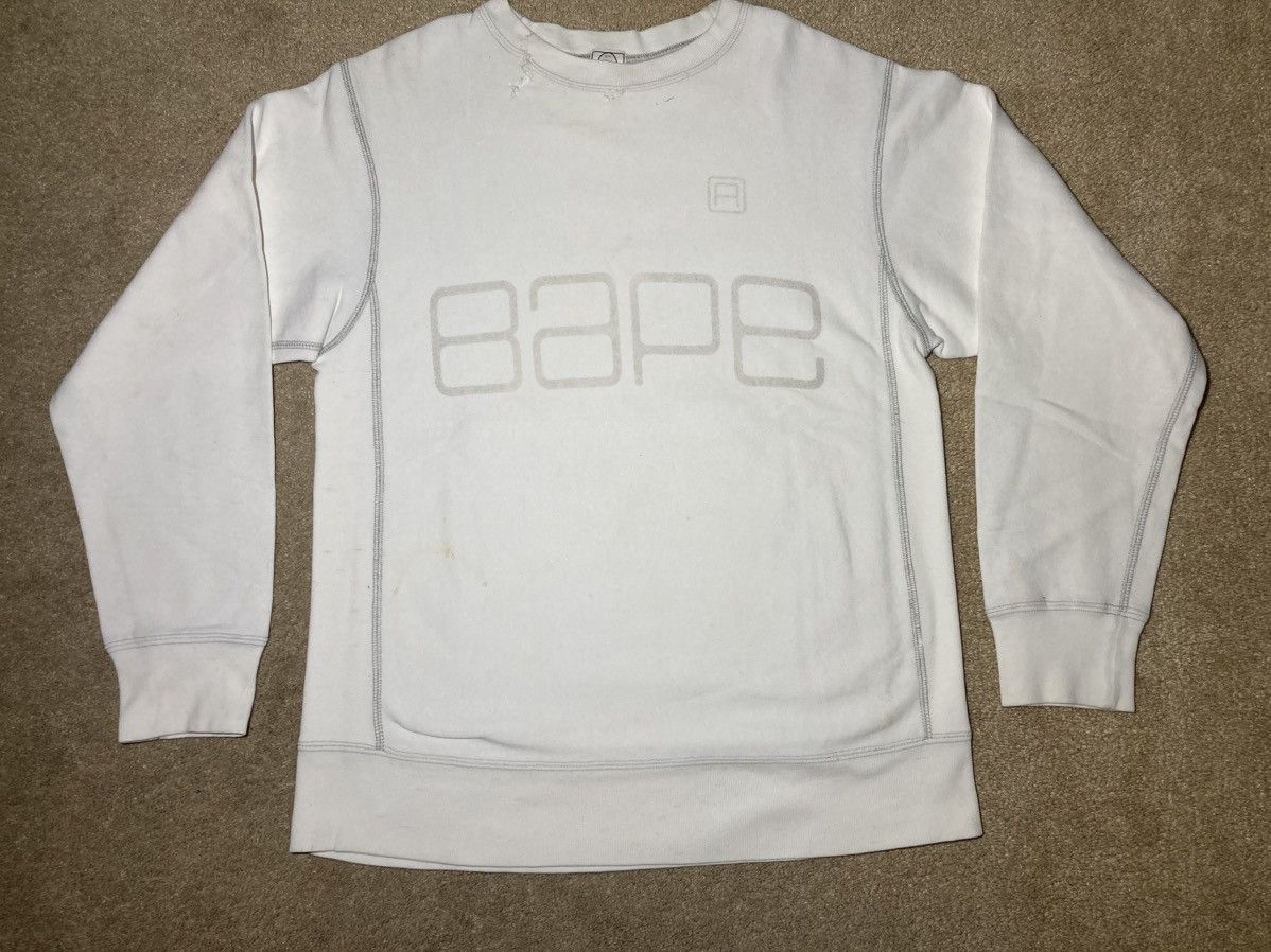 Bape 2000 Bape Digi Logo Type White Sweater Cyber Contrast 90s Size US S / EU 44-46 / 1 - 2 Thumbnail