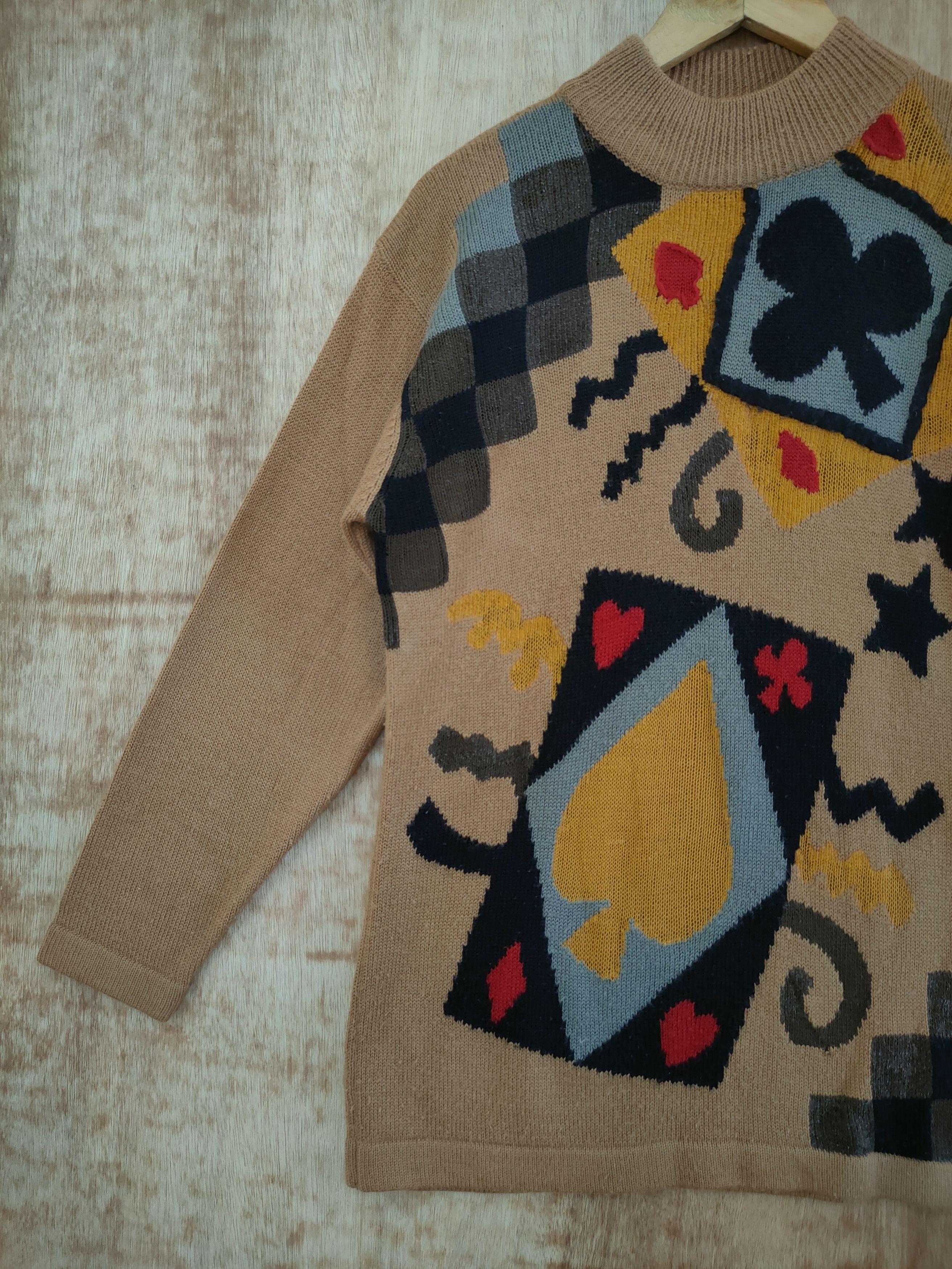 Vintage Ace art aran isle knitwear sweatshirt brown #46-779 Size US M / EU 48-50 / 2 - 2 Thumbnail