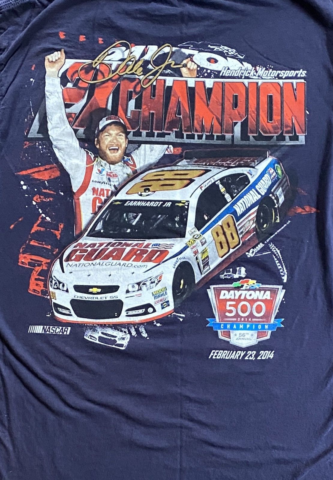 Chase Authentics 2014 Dale Earnhardt Jr. Daytona 500 Champ Double Side Tee Size US L / EU 52-54 / 3 - 14 Thumbnail