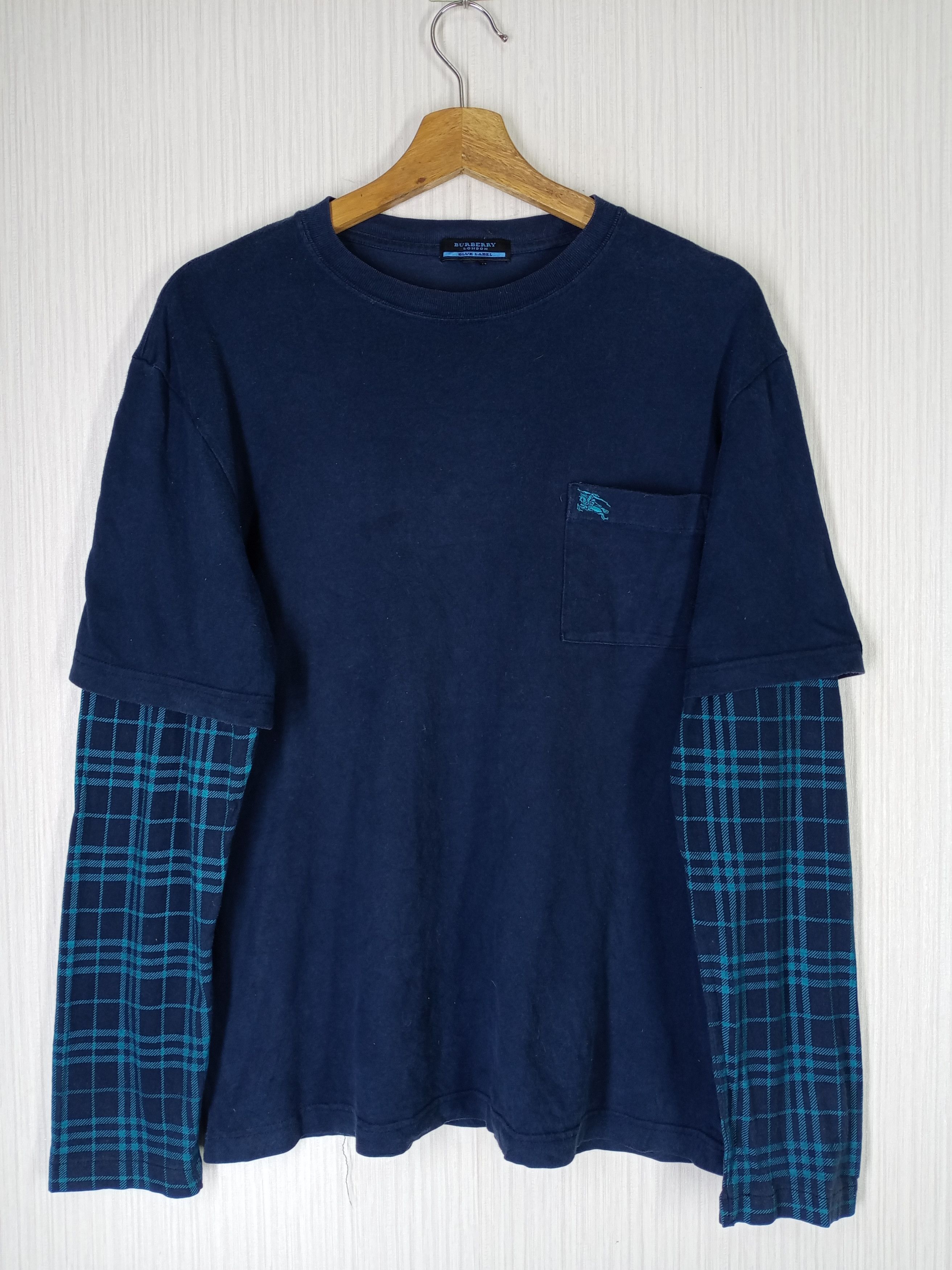 Burberry Vintage Burberry London Blue Label Nova Check Tee Size US L / EU 52-54 / 3 - 1 Thumbnail