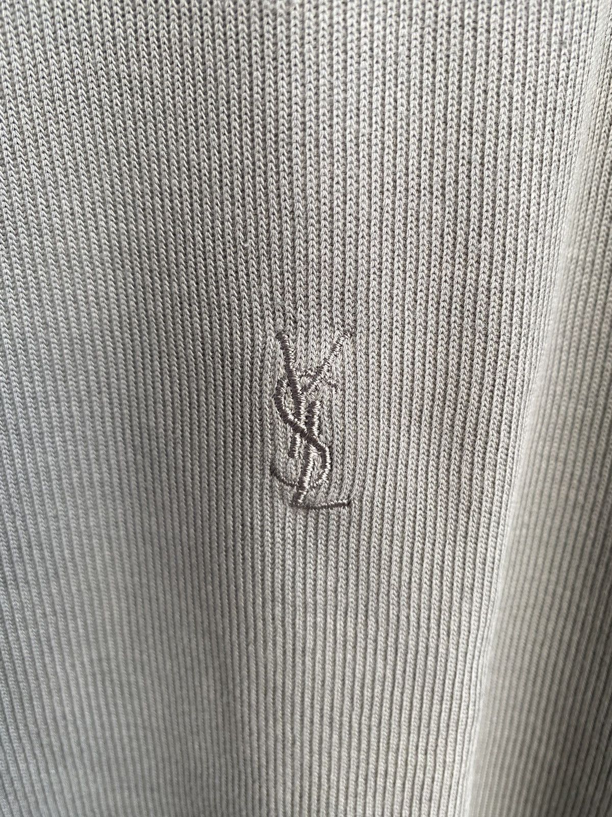 Yves Saint Laurent Turquoise 90s YSL Sweatshirt 1/4 Quarter Zip Vintage Sweater Size US L / EU 52-54 / 3 - 2 Thumbnail