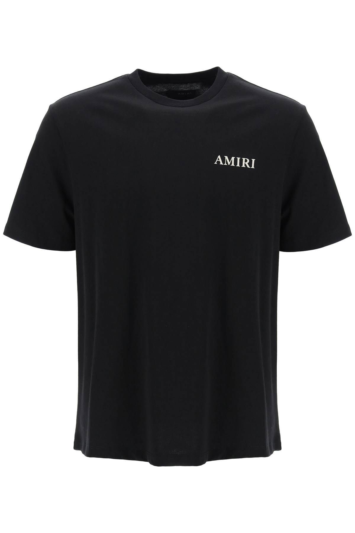 image of Amiri Textured Front & Back Logo T-Shirt in Black, Men's (Size XL)